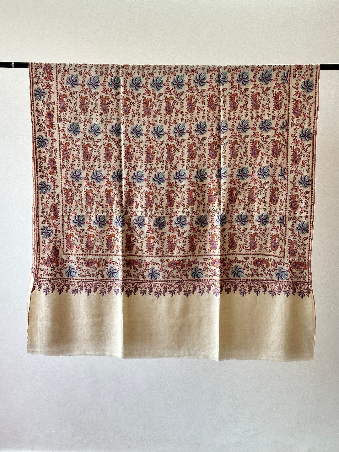 White Chinar Pashmina Shawl ArtAsiaHandicrafts