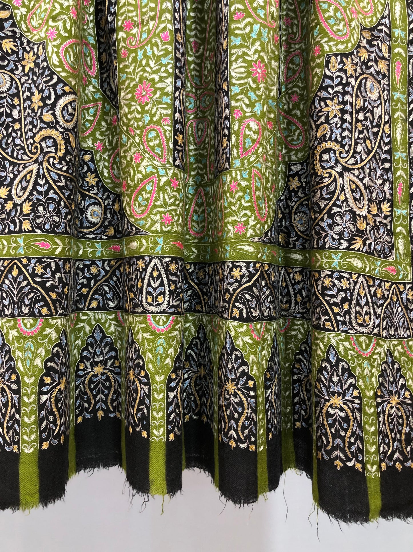 Black Kalamkari Pashmina Shawl ArtAsiaHandicrafts