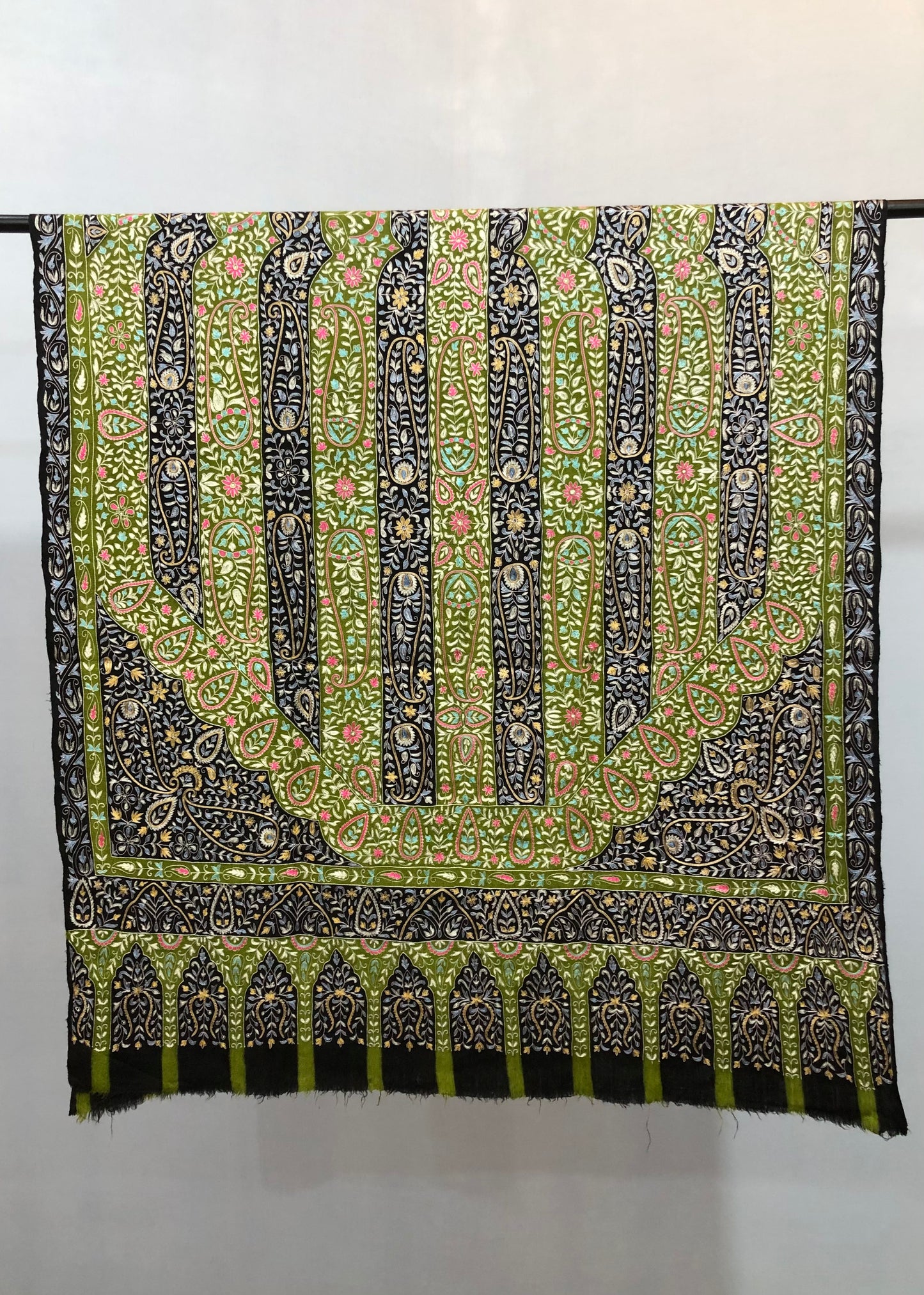 Black Kalamkari Pashmina Shawl ArtAsiaHandicrafts