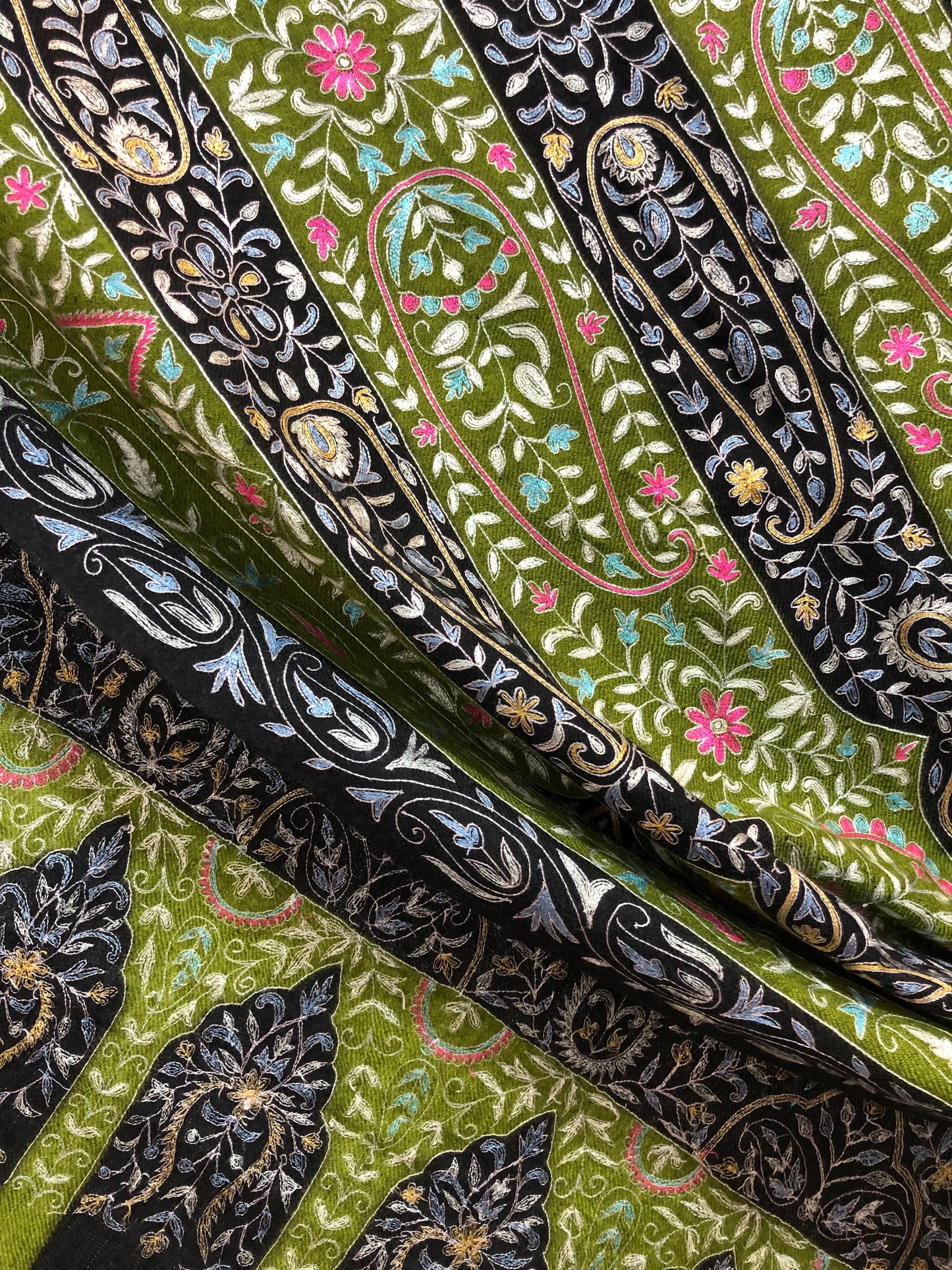 Black Kalamkari Pashmina Shawl ArtAsiaHandicrafts