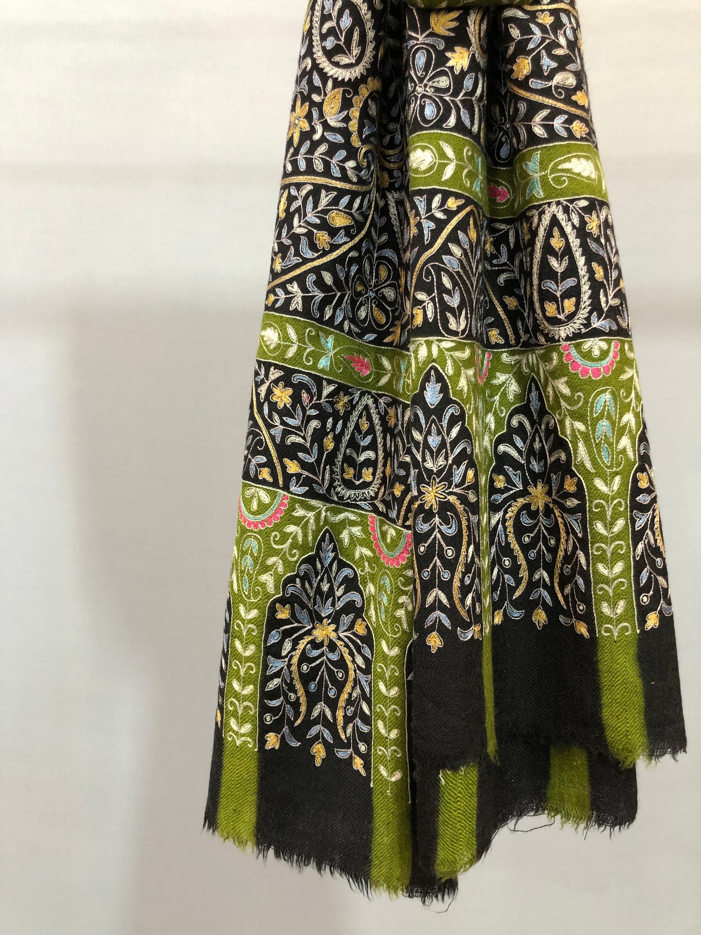 Black Kalamkari Pashmina Shawl ArtAsiaHandicrafts