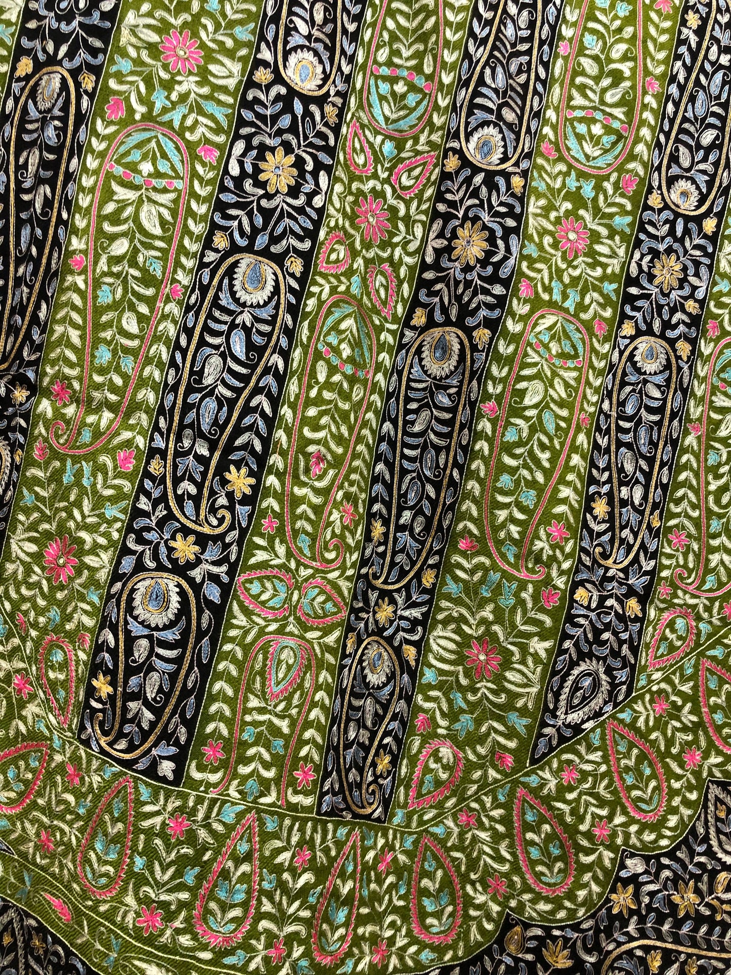 Black Kalamkari Pashmina Shawl ArtAsiaHandicrafts