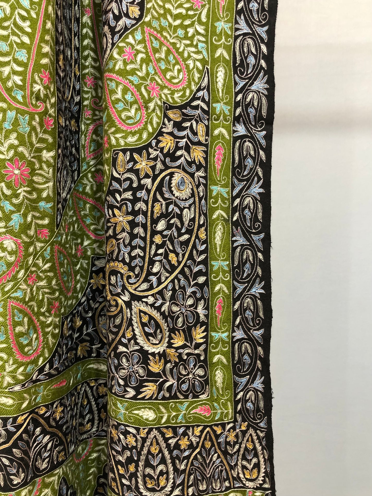 Black Kalamkari Pashmina Shawl ArtAsiaHandicrafts