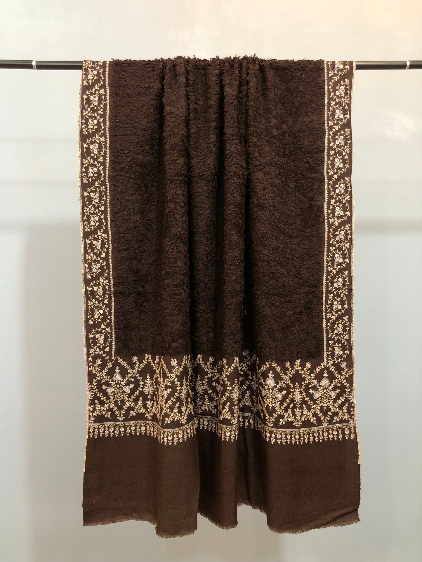 Brown Sozni Pashmina Towel ArtAsiaHandicrafts
