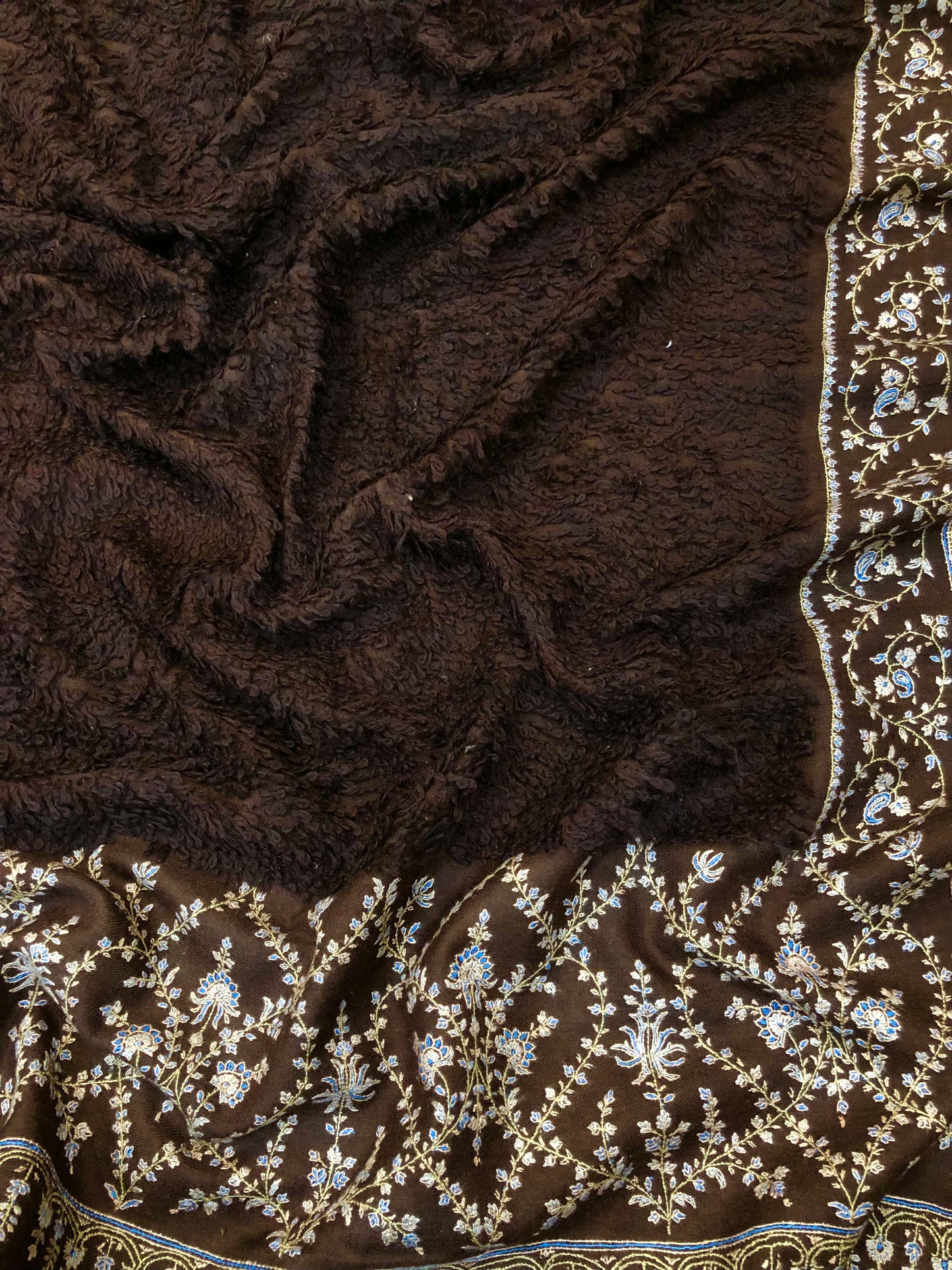 Brown Sozni Pashmina Towel ArtAsiaHandicrafts