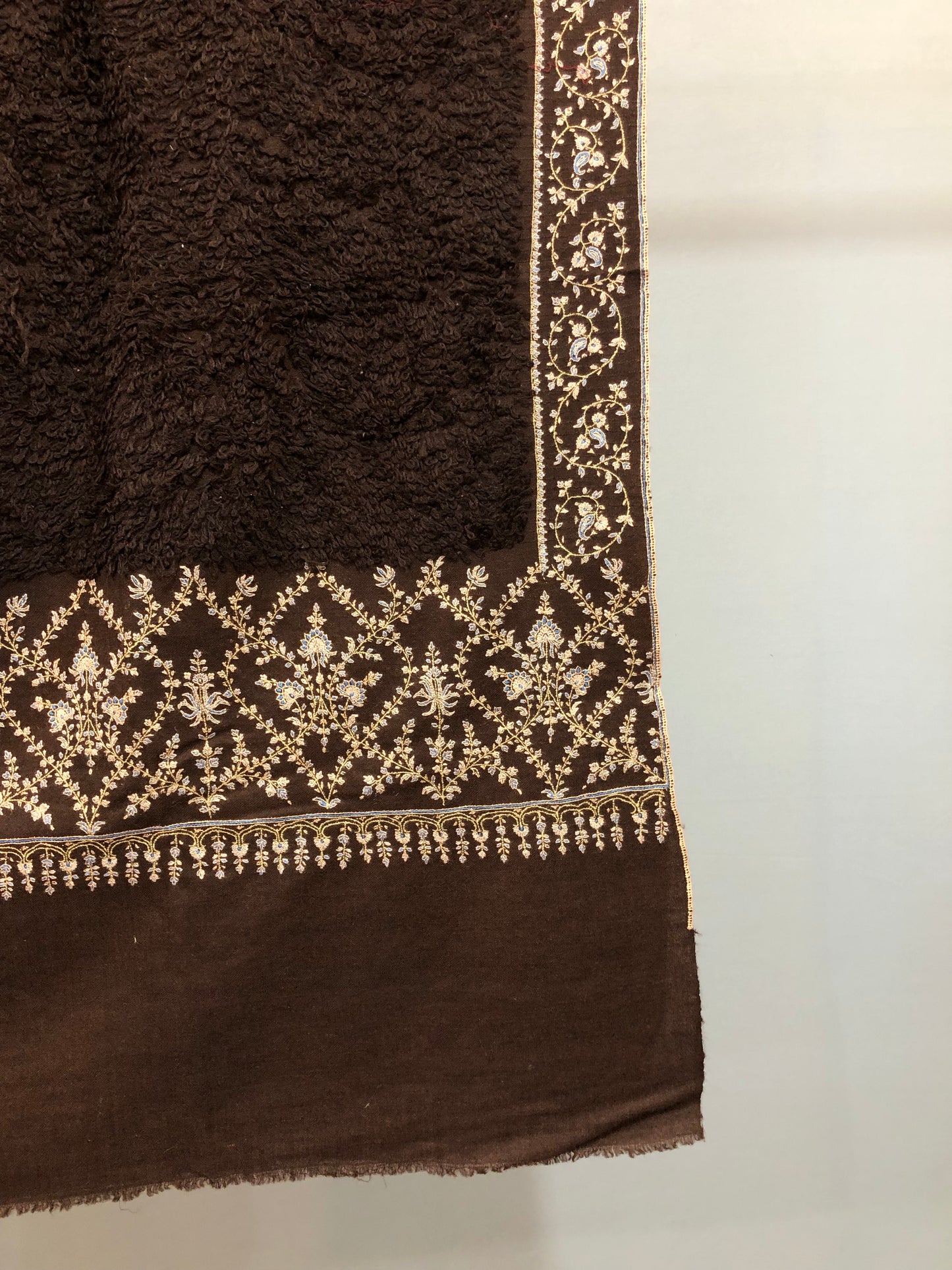 Brown Sozni Pashmina Towel ArtAsiaHandicrafts