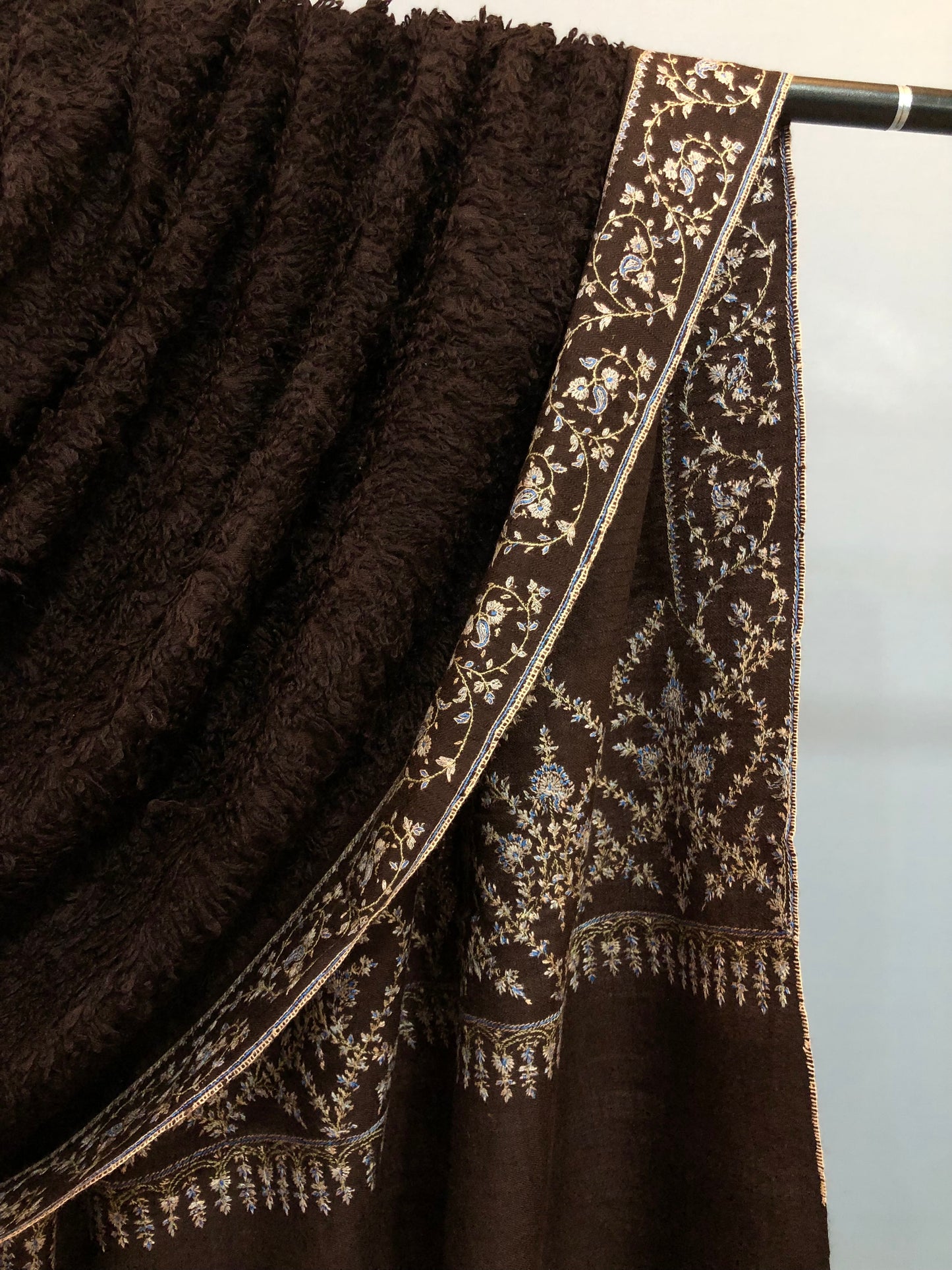 Brown Sozni Pashmina Towel ArtAsiaHandicrafts