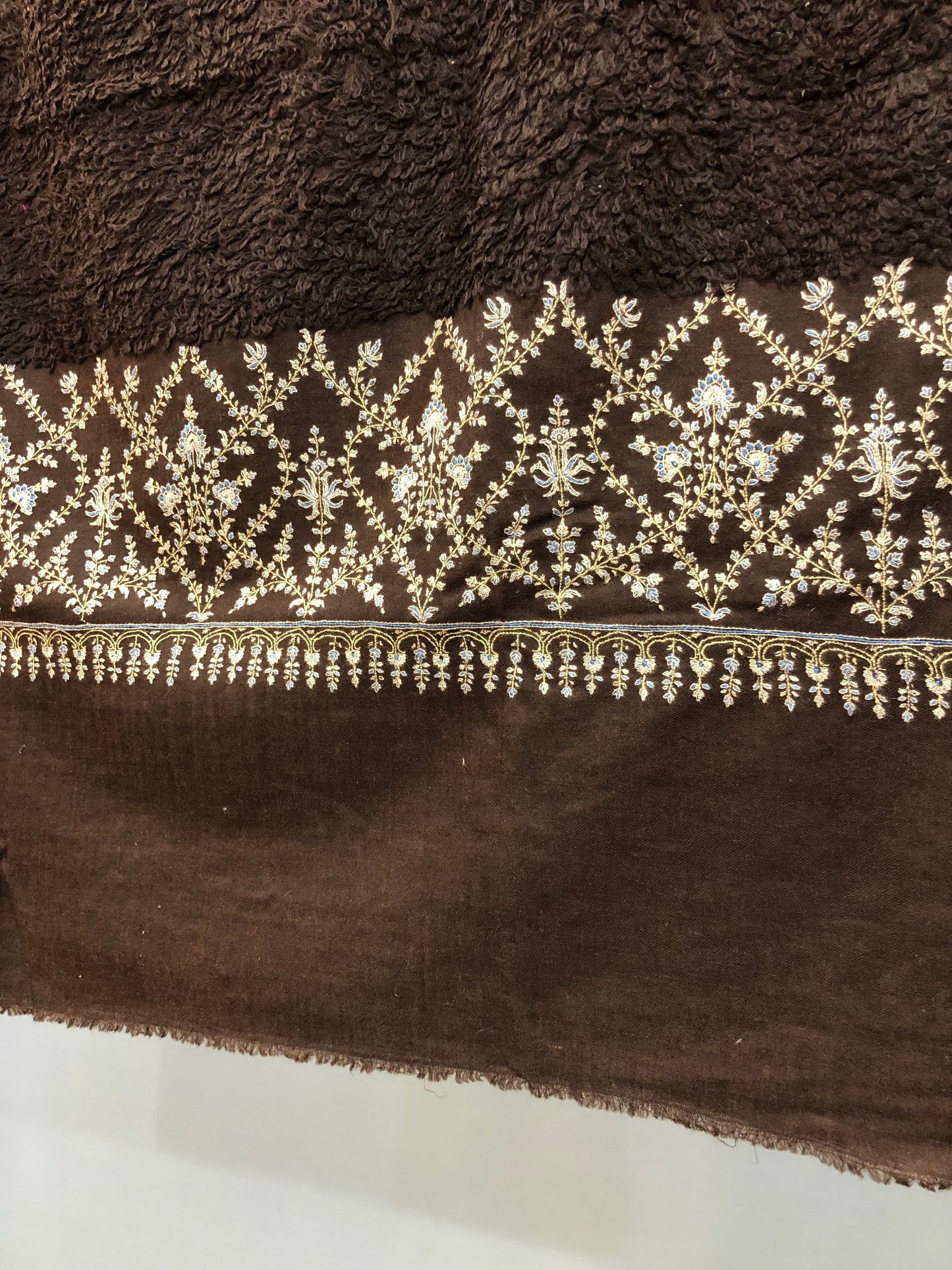 Brown Sozni Pashmina Towel ArtAsiaHandicrafts