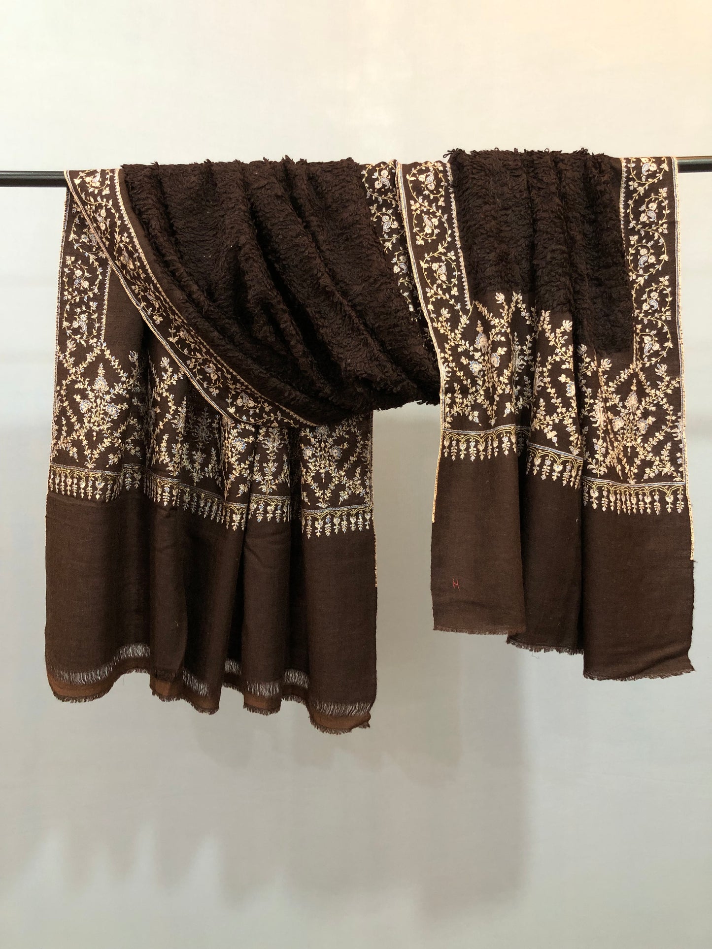 Brown Sozni Pashmina Towel ArtAsiaHandicrafts