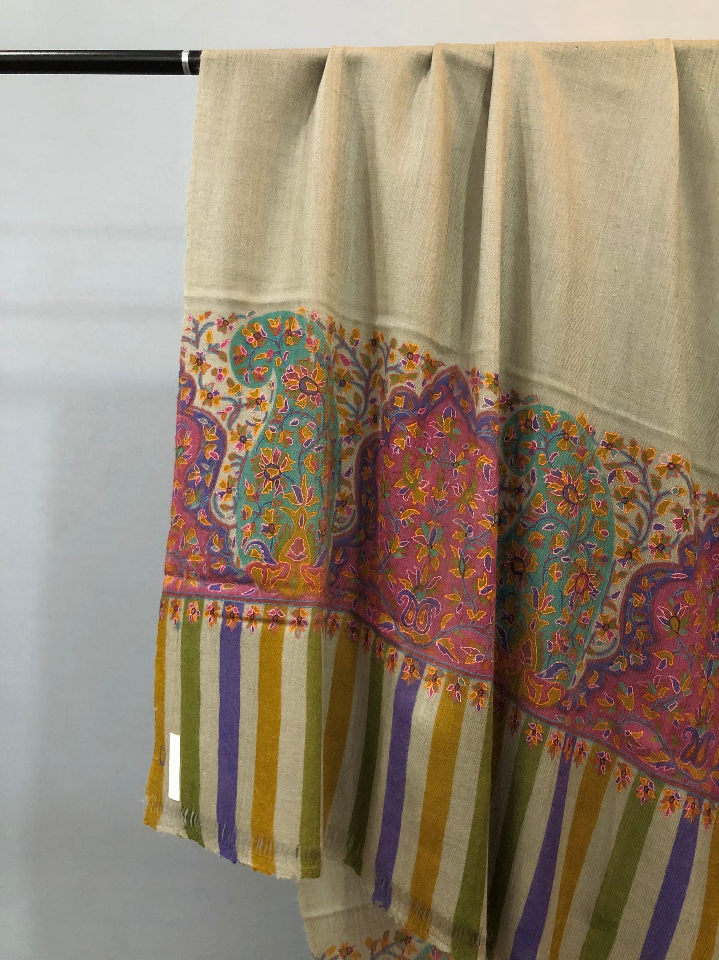 Grey Kalamkari Palla Shawl ArtAsiaHandicrafts