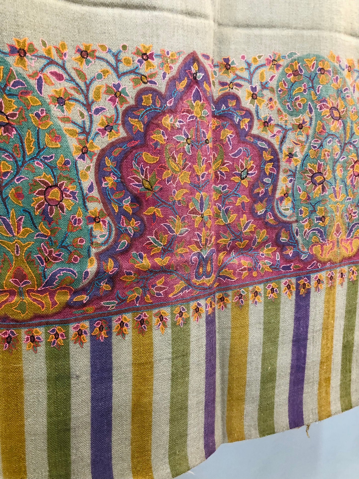 Grey Kalamkari Palla Shawl ArtAsiaHandicrafts
