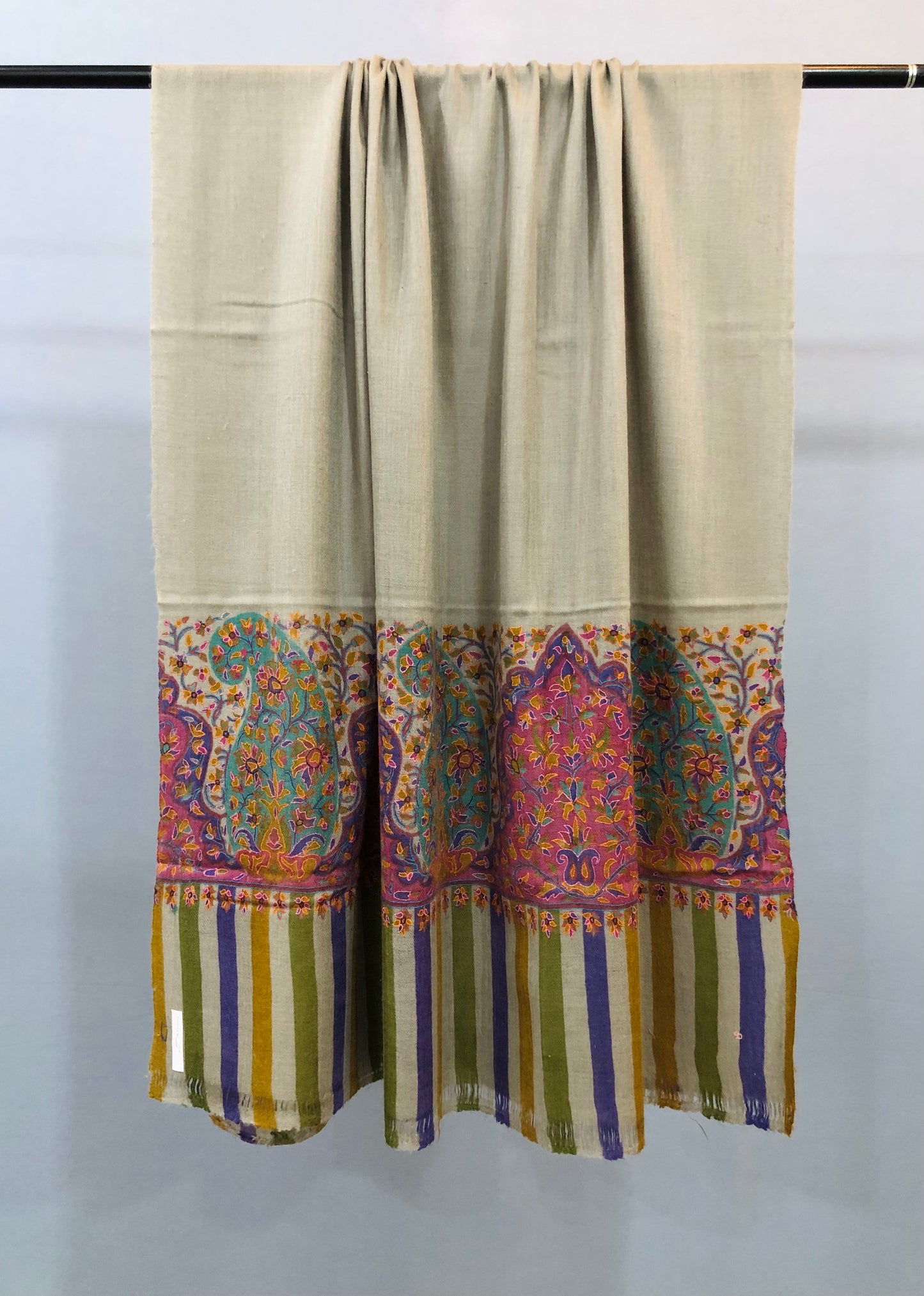 Grey Kalamkari Palla Shawl ArtAsiaHandicrafts