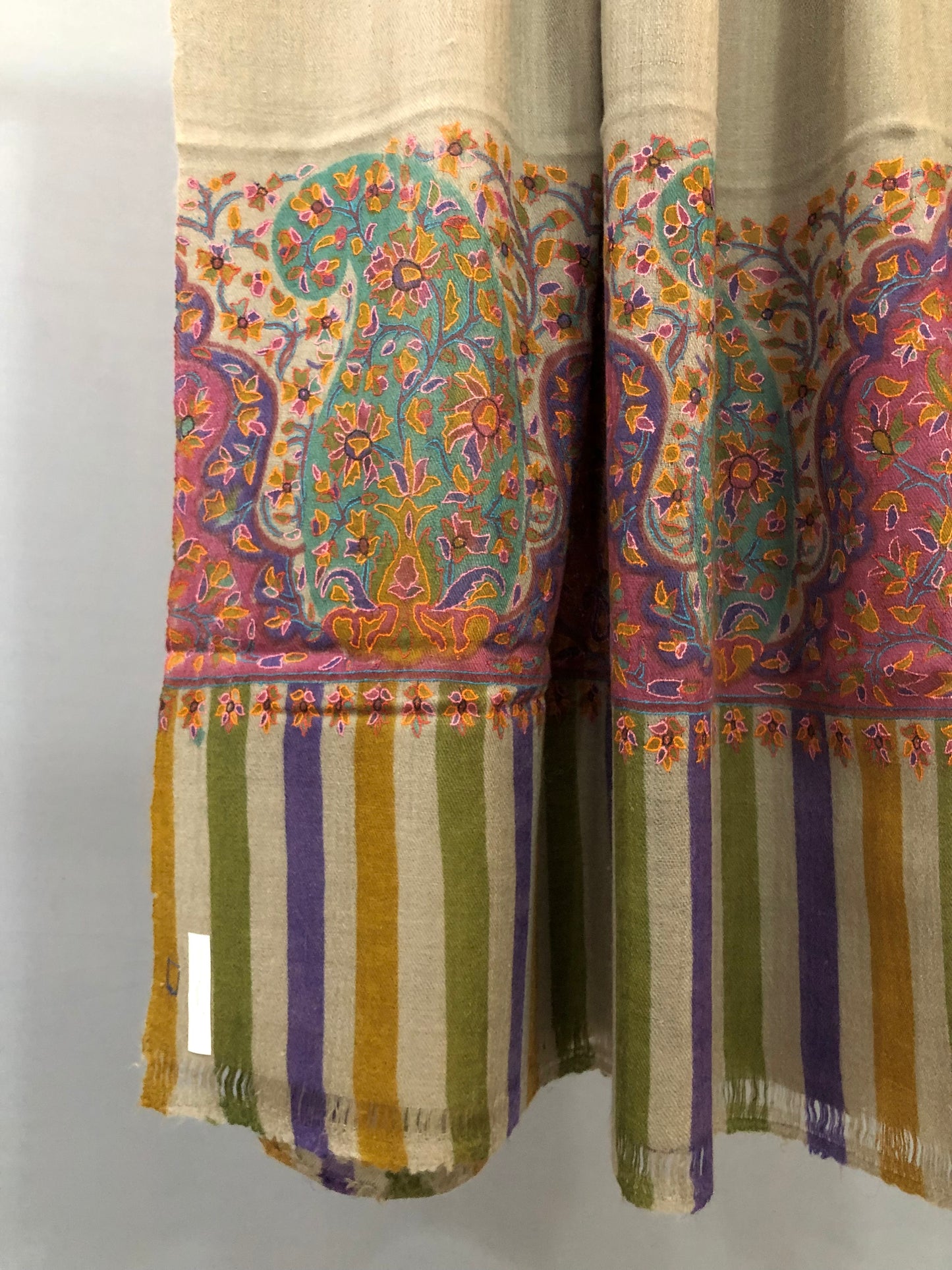 Grey Kalamkari Palla Shawl ArtAsiaHandicrafts