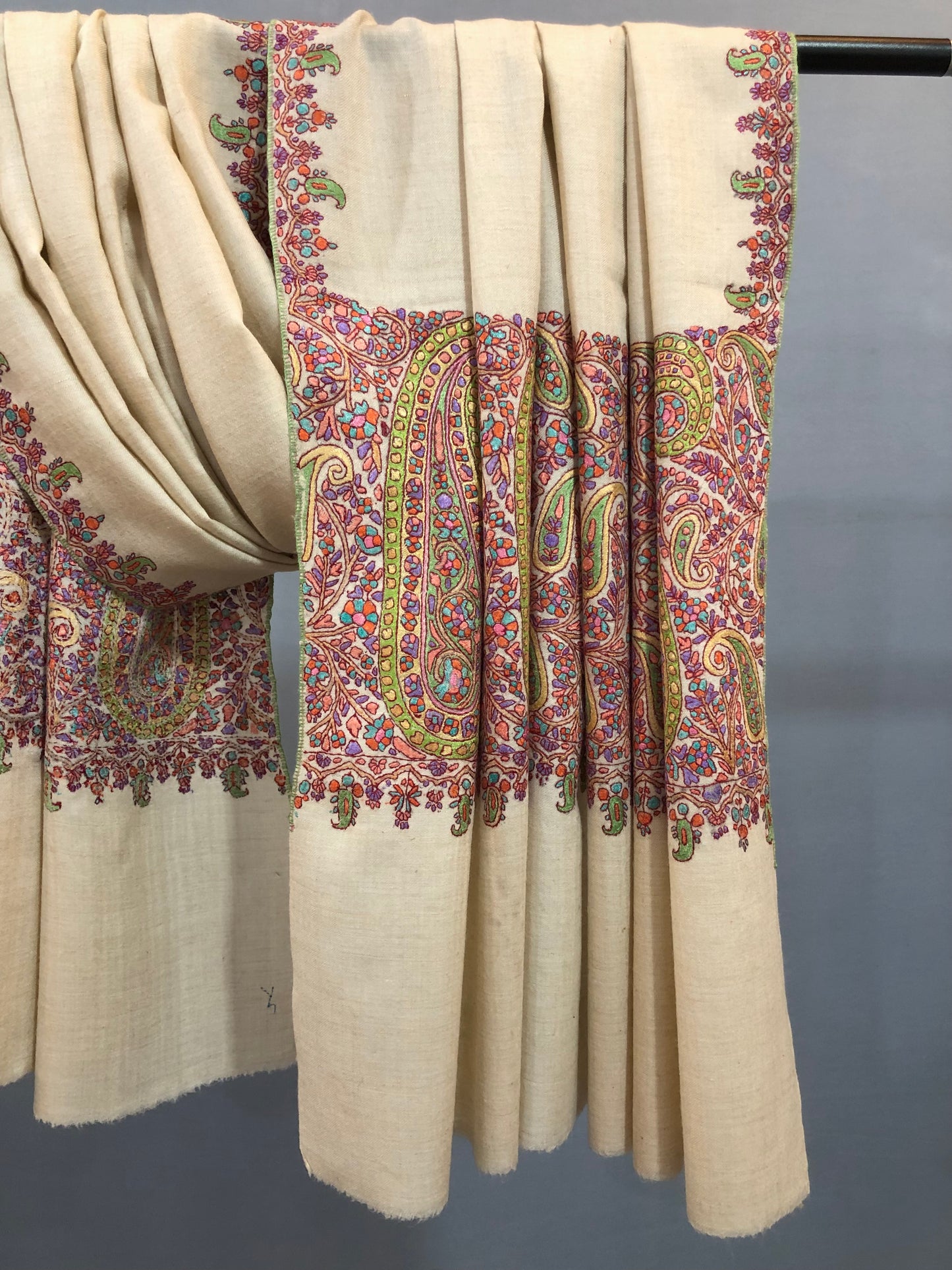 Ivory Palla Paper Mache Shawl ArtAsiaHandicrafts