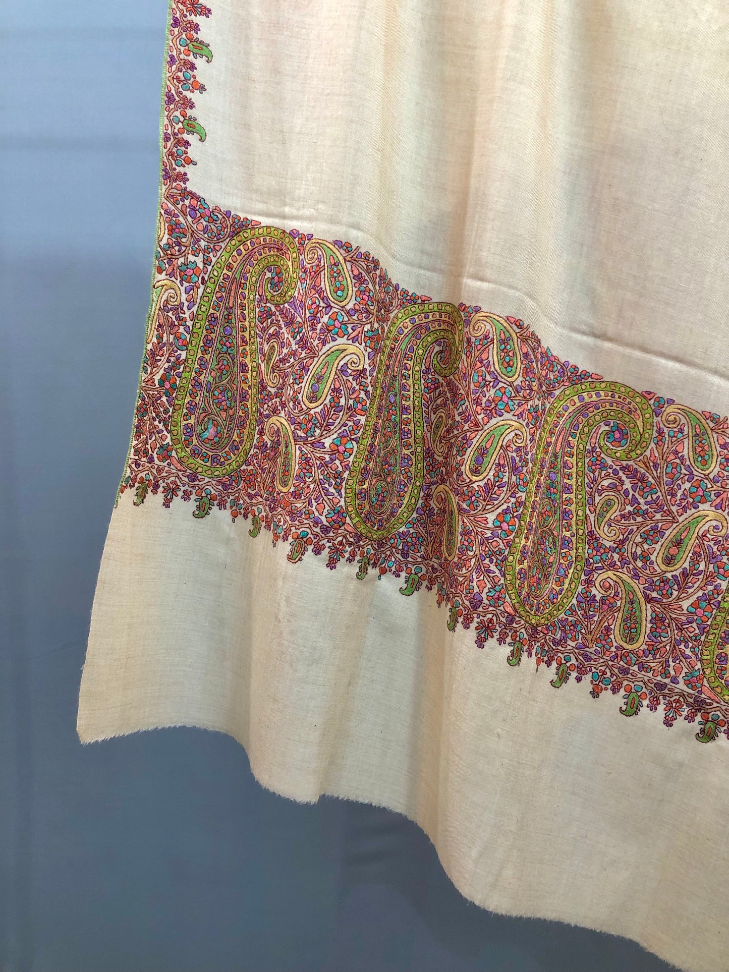 Ivory Palla Paper Mache Shawl ArtAsiaHandicrafts