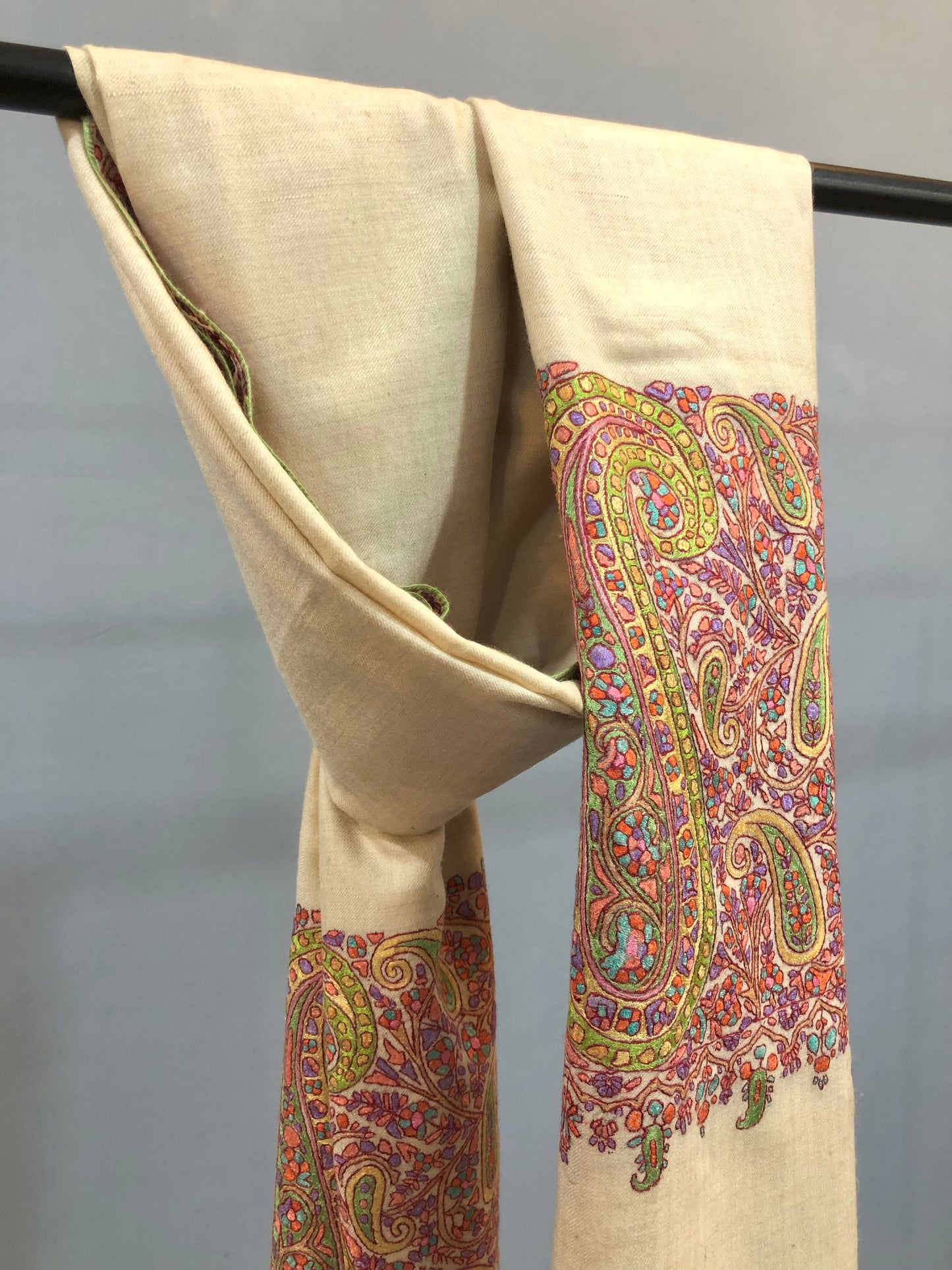 Ivory Palla Paper Mache Shawl ArtAsiaHandicrafts