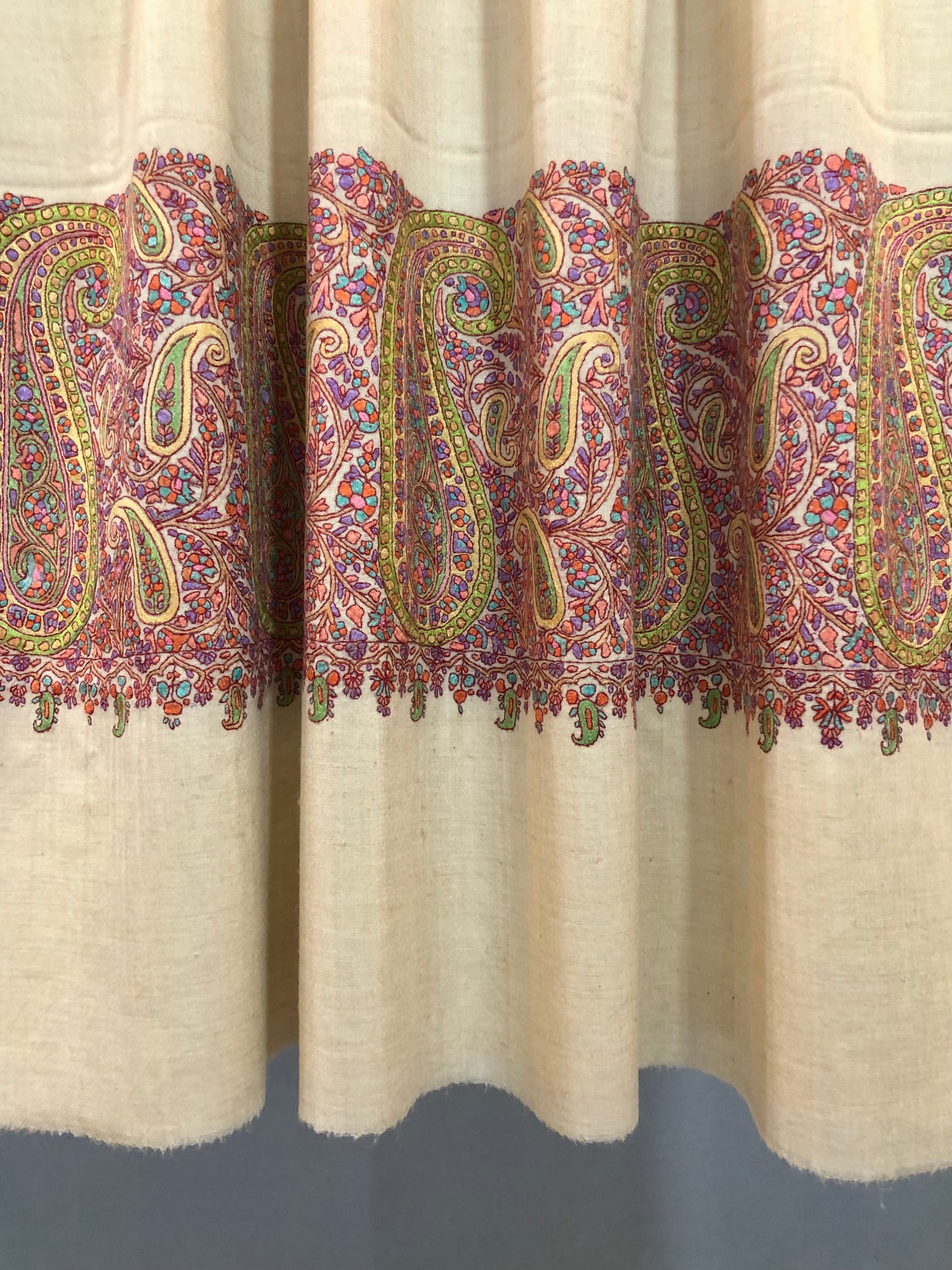 Ivory Palla Paper Mache Shawl ArtAsiaHandicrafts