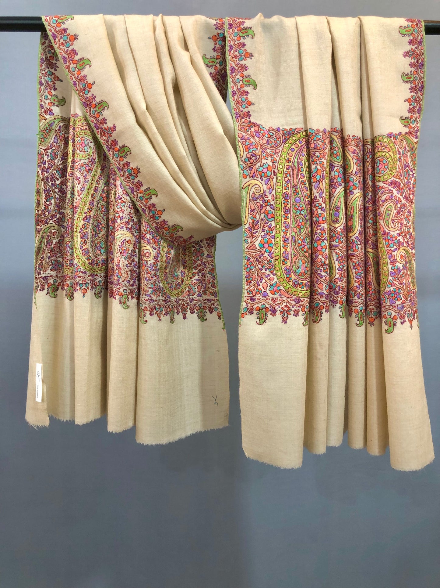 Ivory Palla Paper Mache Shawl ArtAsiaHandicrafts
