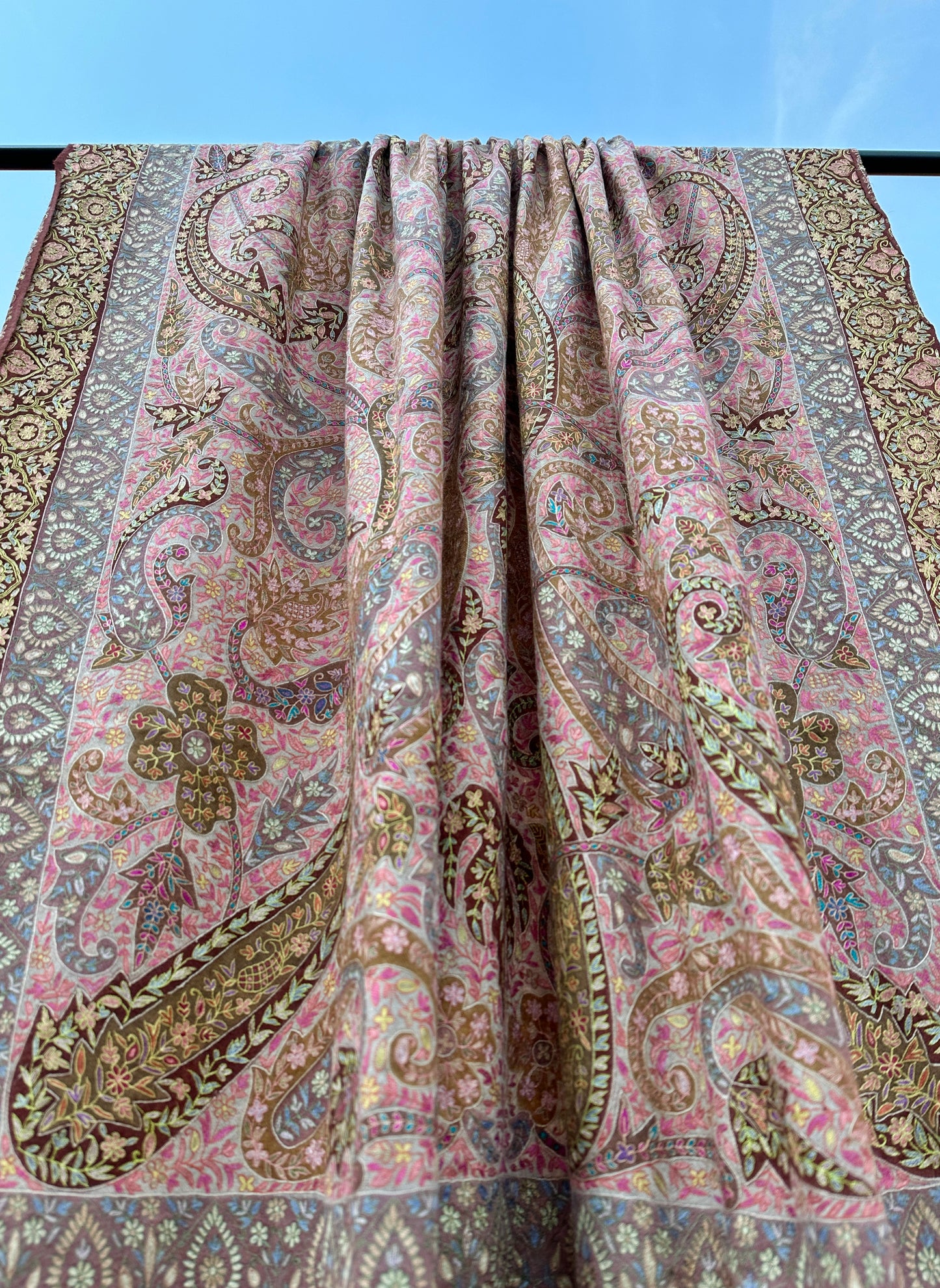 Multicolour Kalamkari Pashmina Shawl ArtAsiaHandicrafts