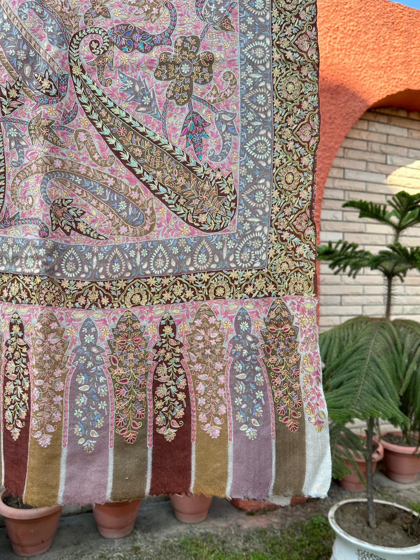 Multicolour Kalamkari Pashmina Shawl ArtAsiaHandicrafts