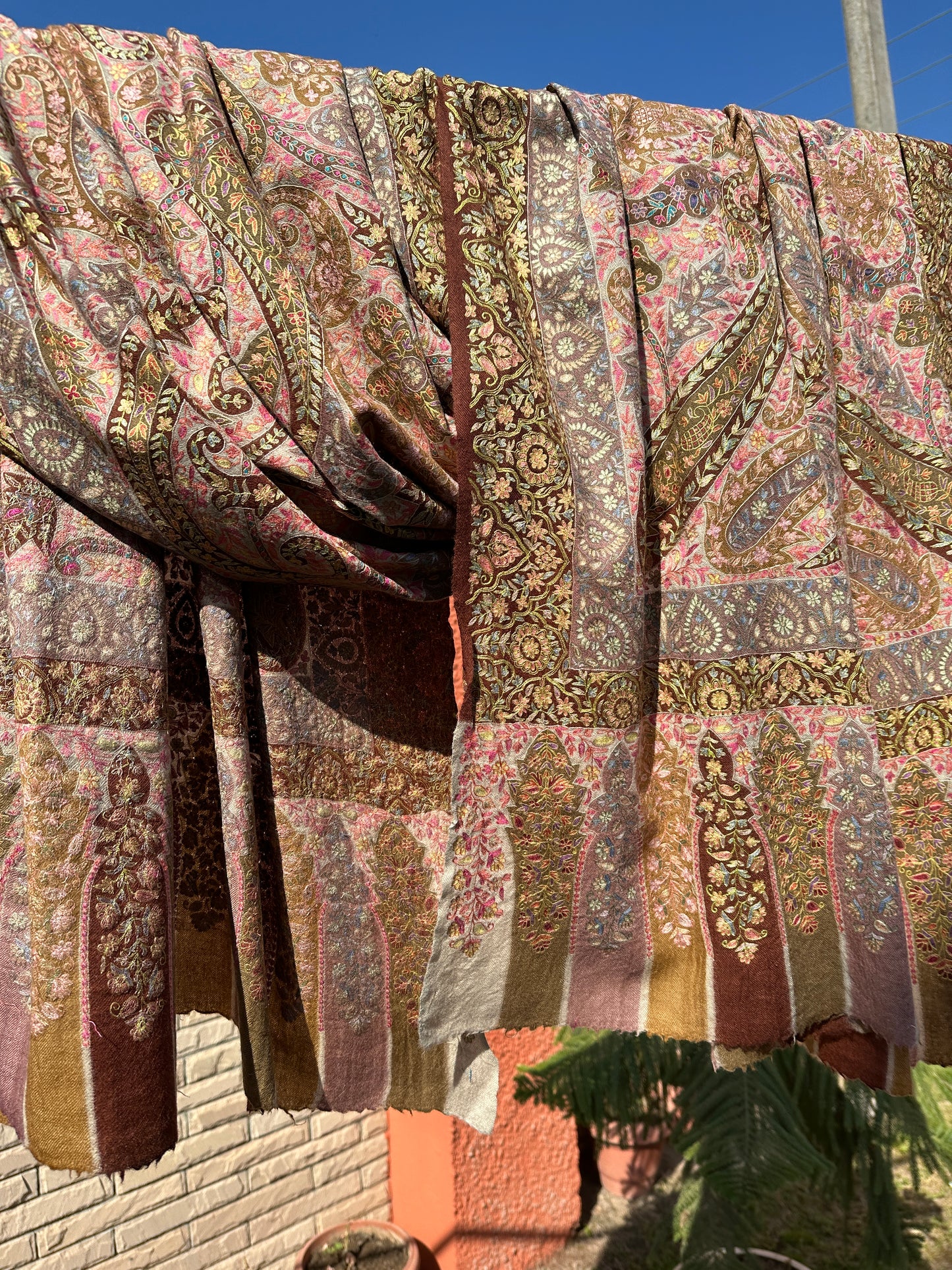 Multicolour Kalamkari Pashmina Shawl ArtAsiaHandicrafts