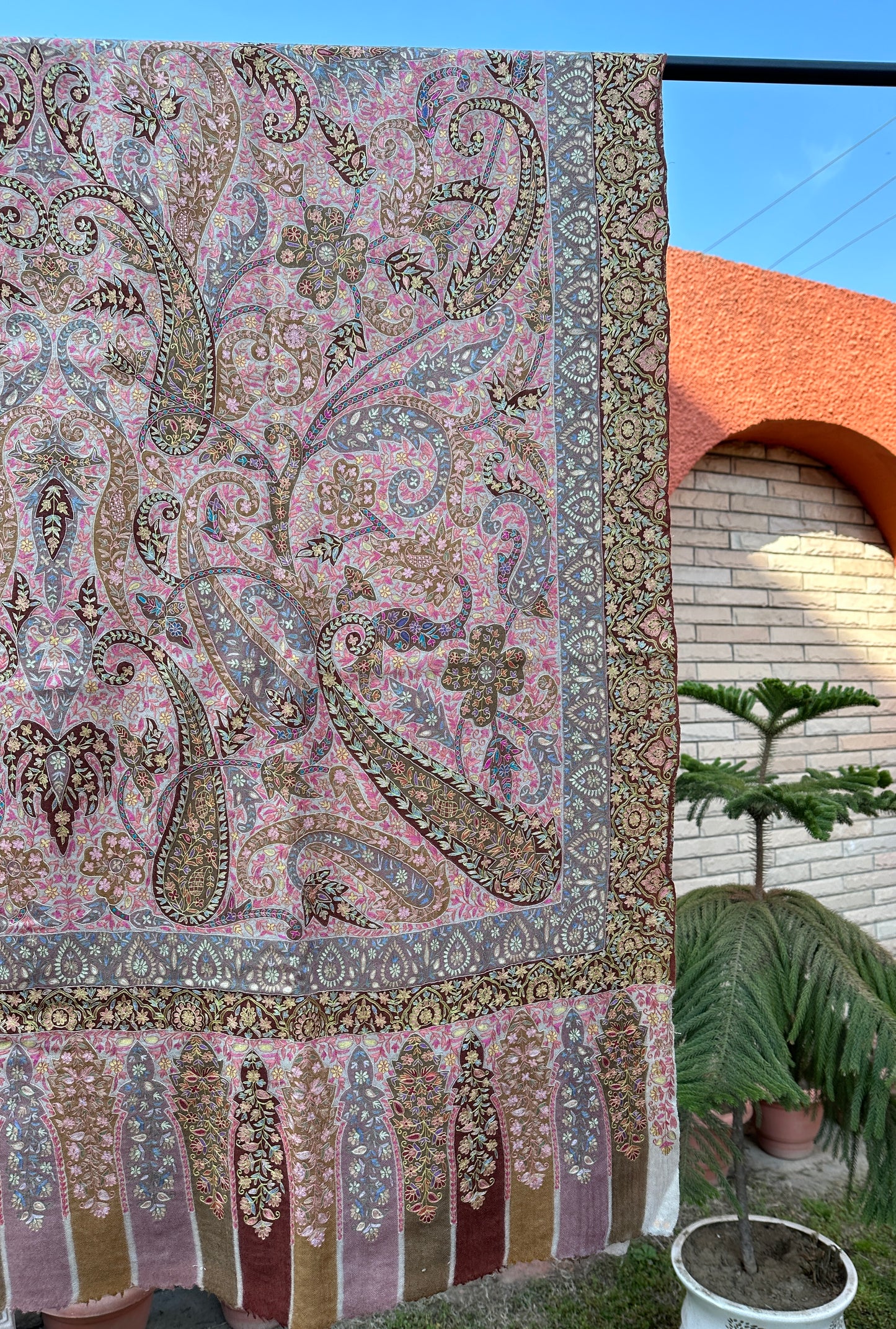 Multicolour Kalamkari Pashmina Shawl ArtAsiaHandicrafts