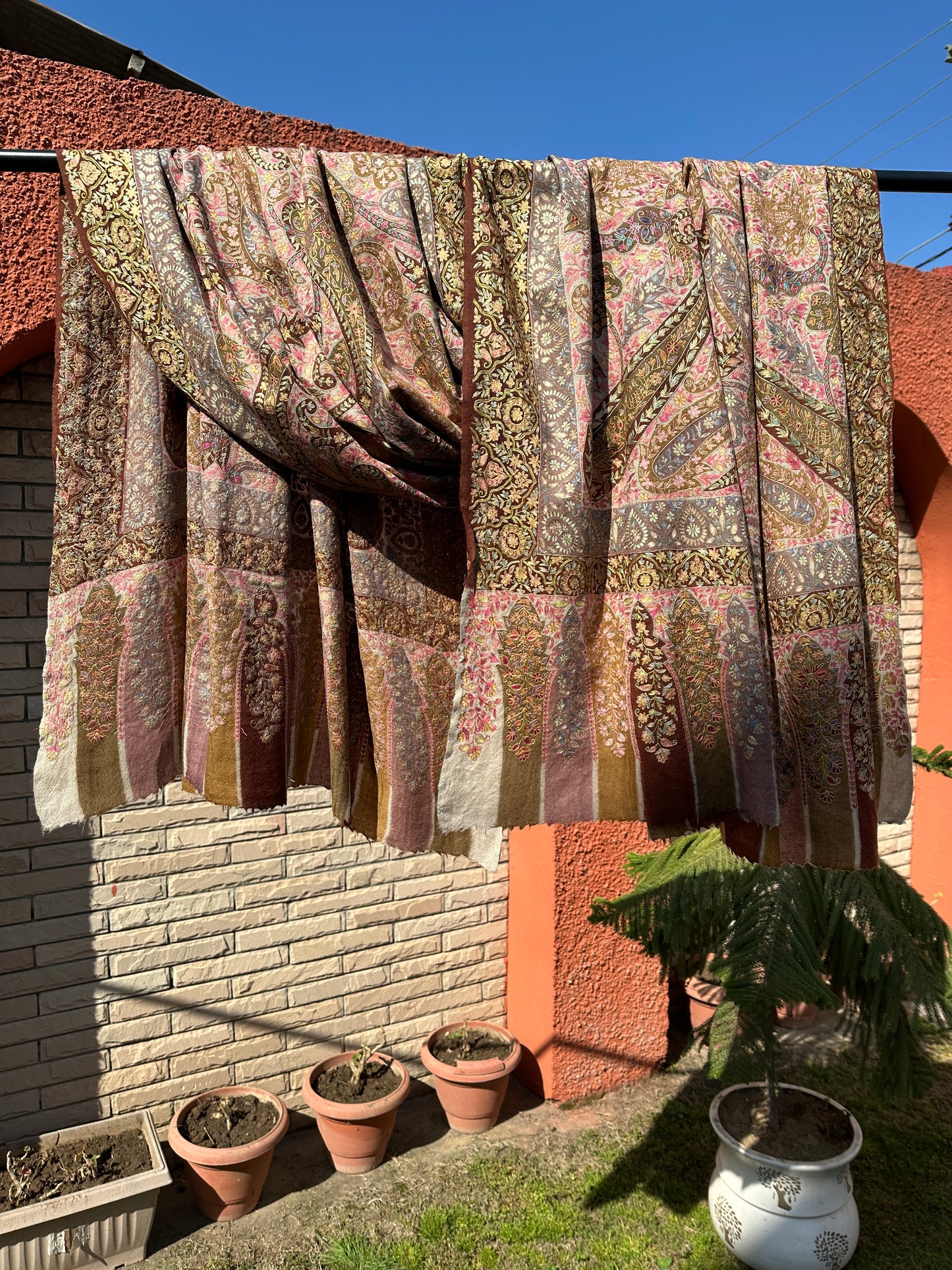 Multicolour Kalamkari Pashmina Shawl ArtAsiaHandicrafts