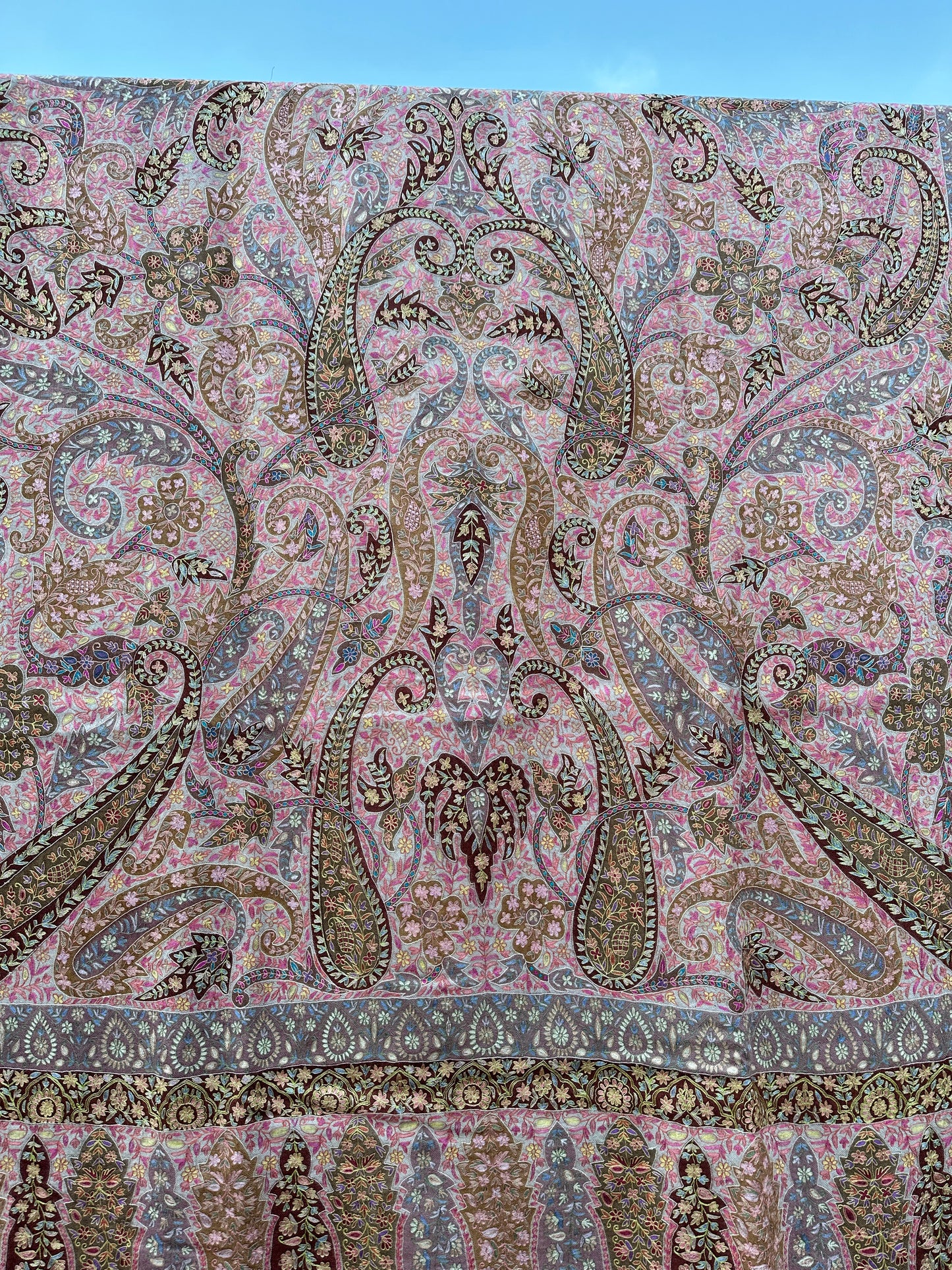 Multicolour Kalamkari Pashmina Shawl ArtAsiaHandicrafts