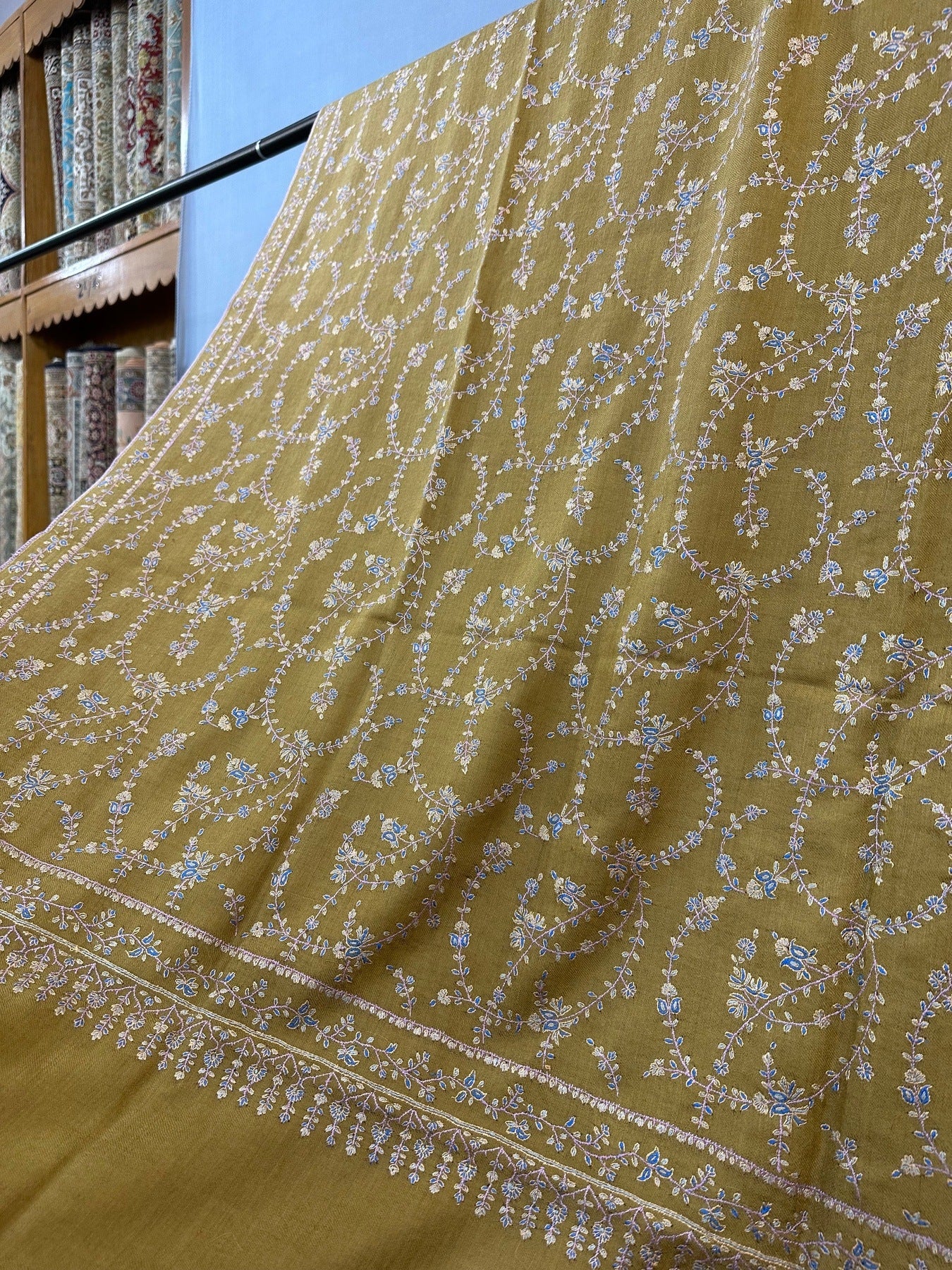 Mustard Jaal Pashmina Shawl ArtAsiaHandicrafts