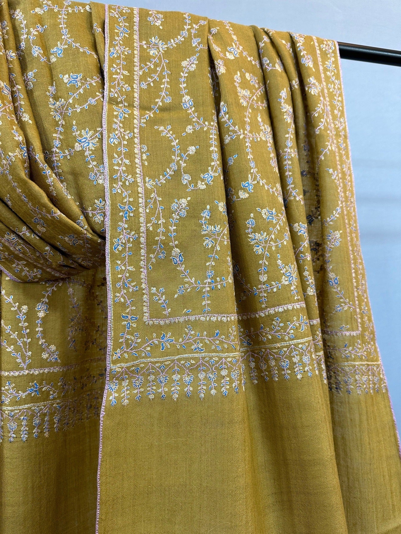 Mustard Jaal Pashmina Shawl ArtAsiaHandicrafts