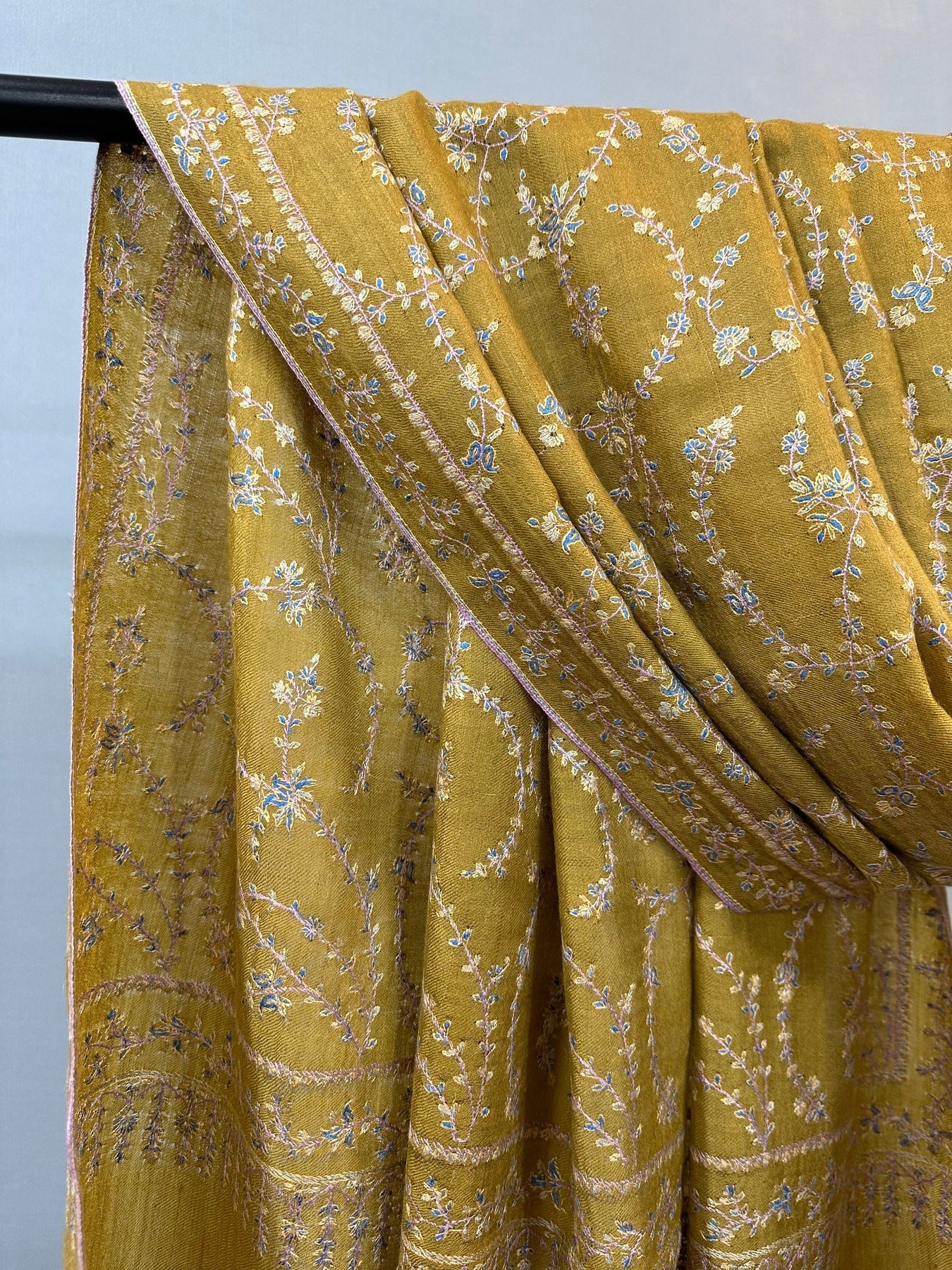 Mustard Jaal Pashmina Shawl ArtAsiaHandicrafts