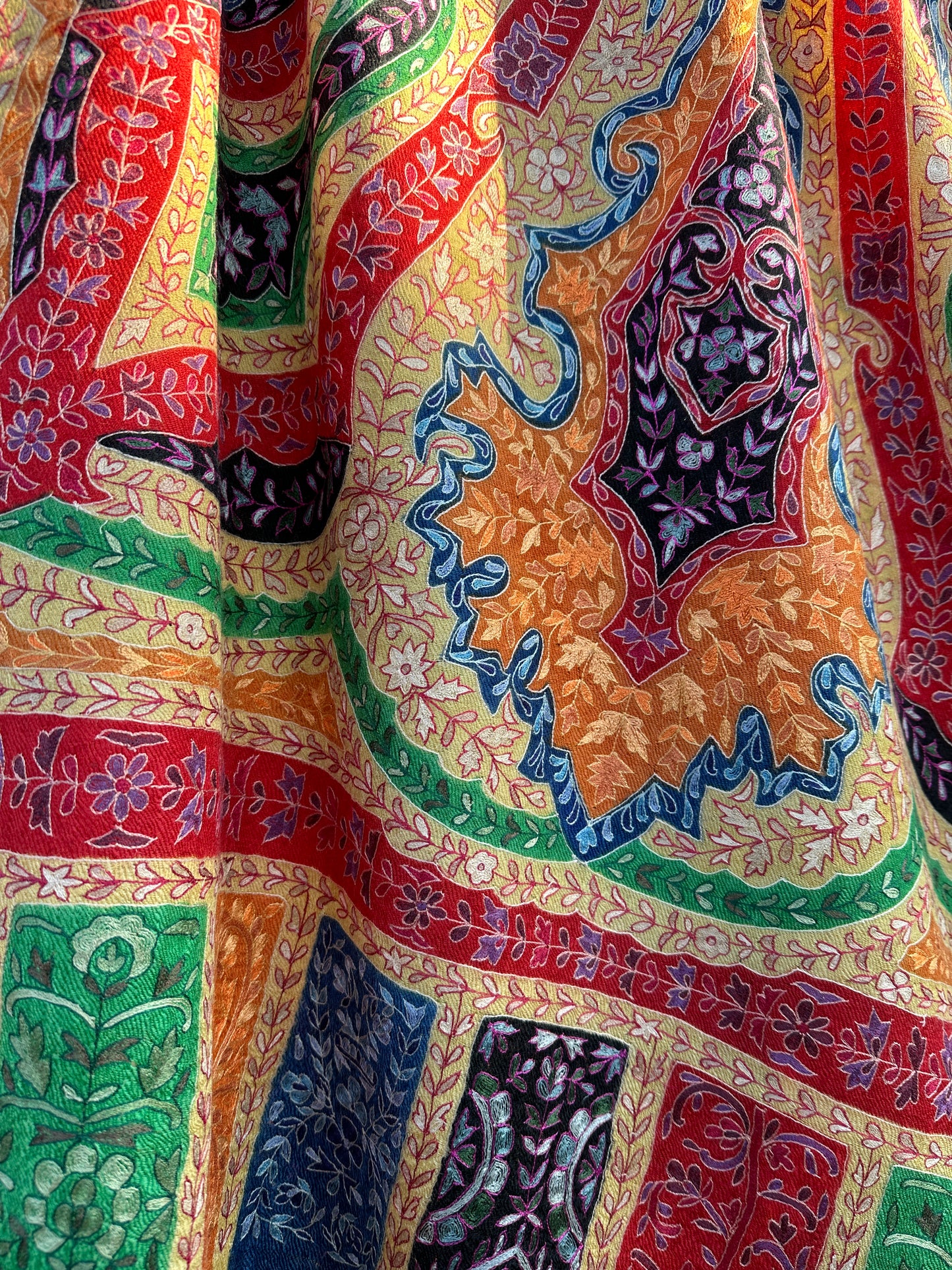 Orange Kalamkari Shawl ArtAsiaHandicrafts