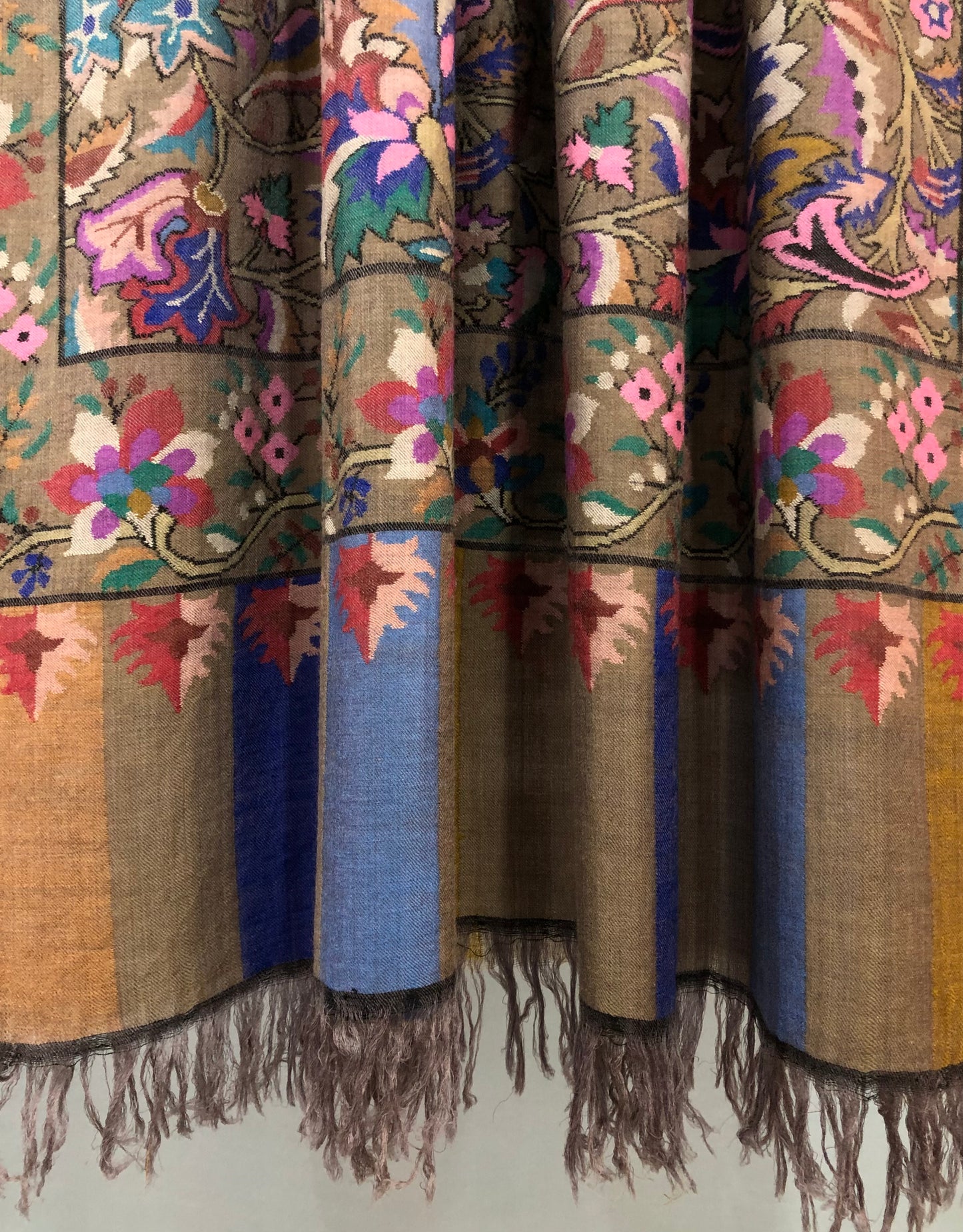 Pastel Brown Kani Pashmina Shawl ArtAsiaHandicrafts