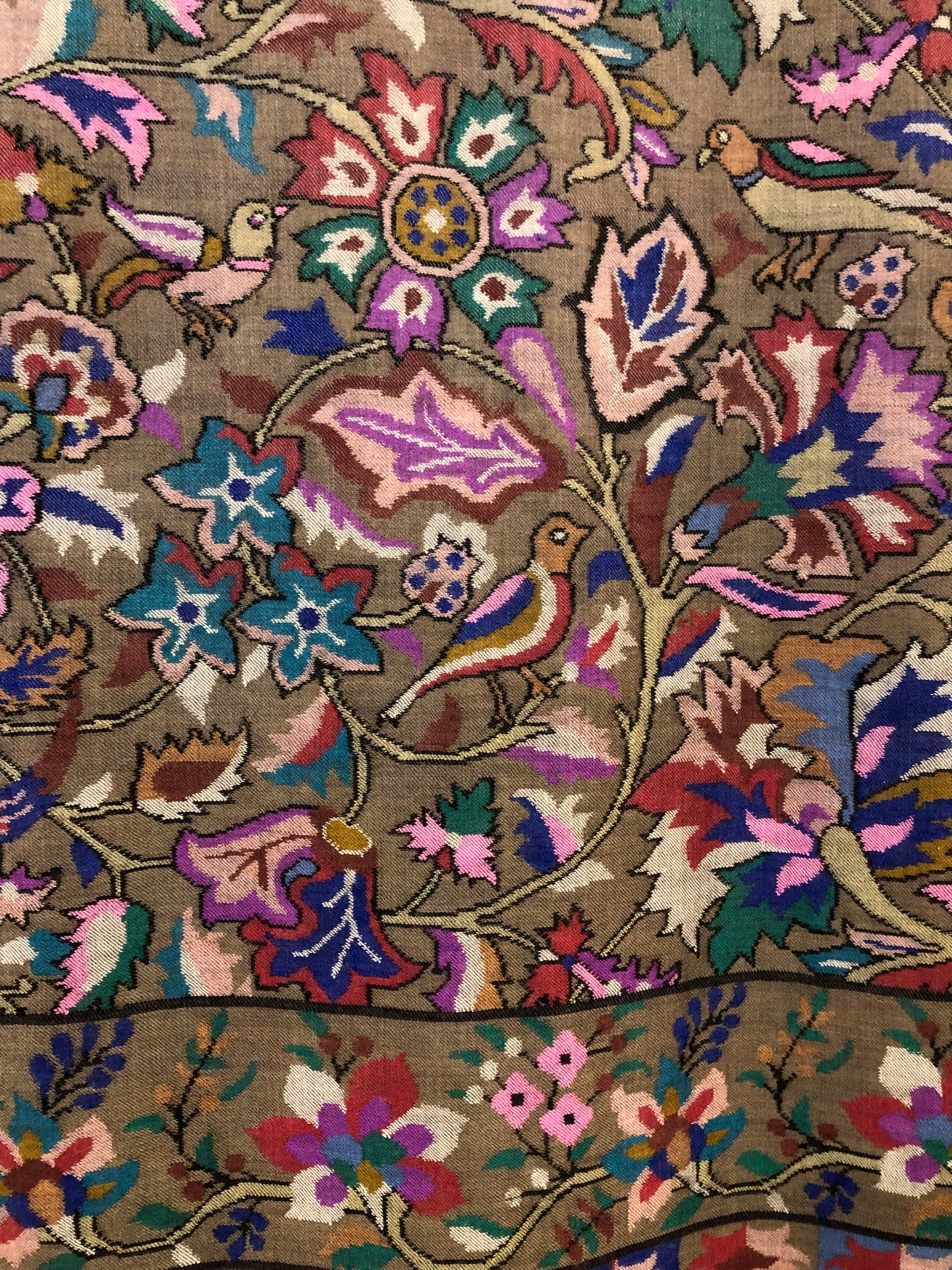 Pastel Brown Kani Pashmina Shawl ArtAsiaHandicrafts