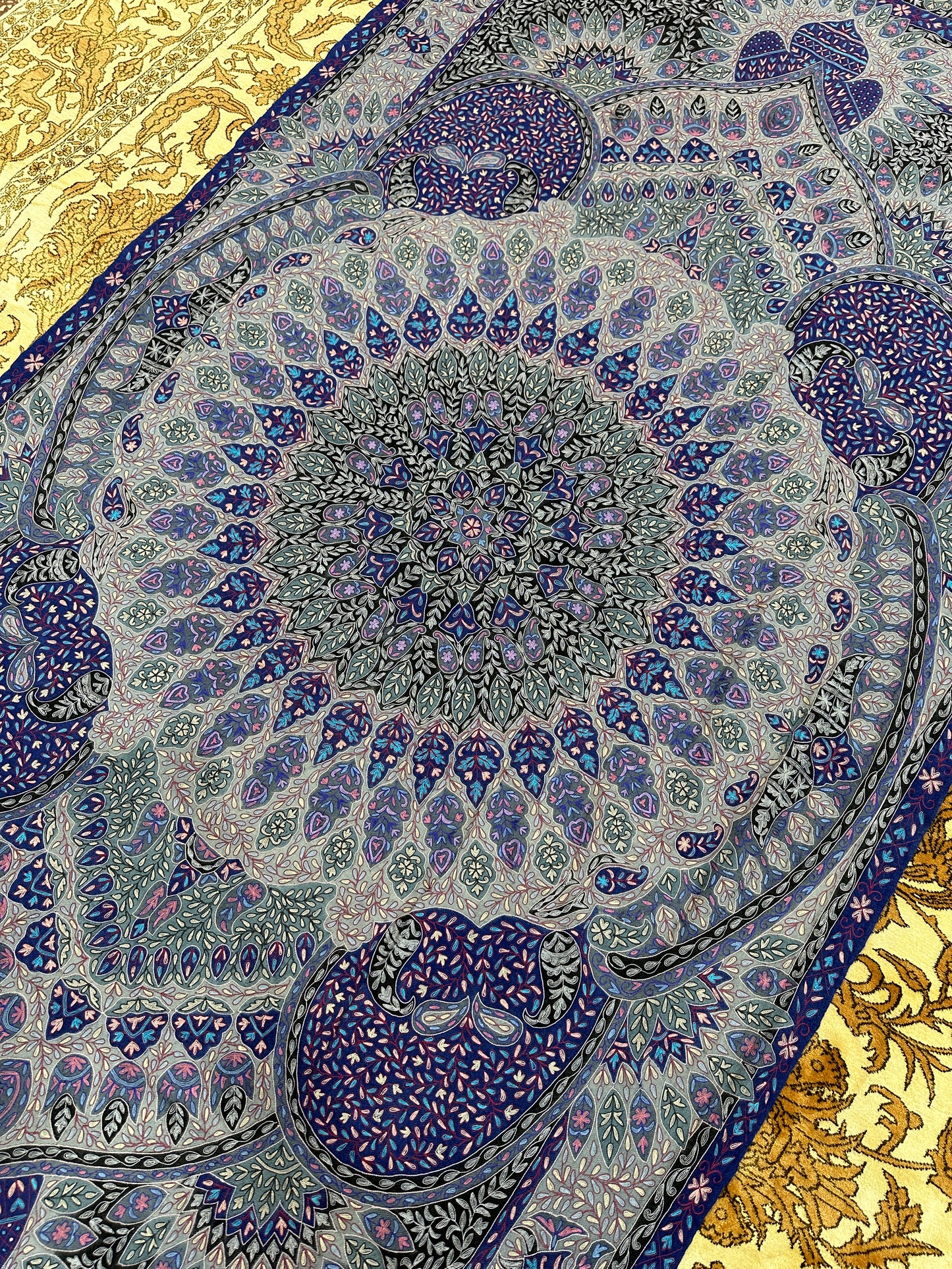 Silver Kalamkari Pashmina Shawl ArtAsiaHandicrafts