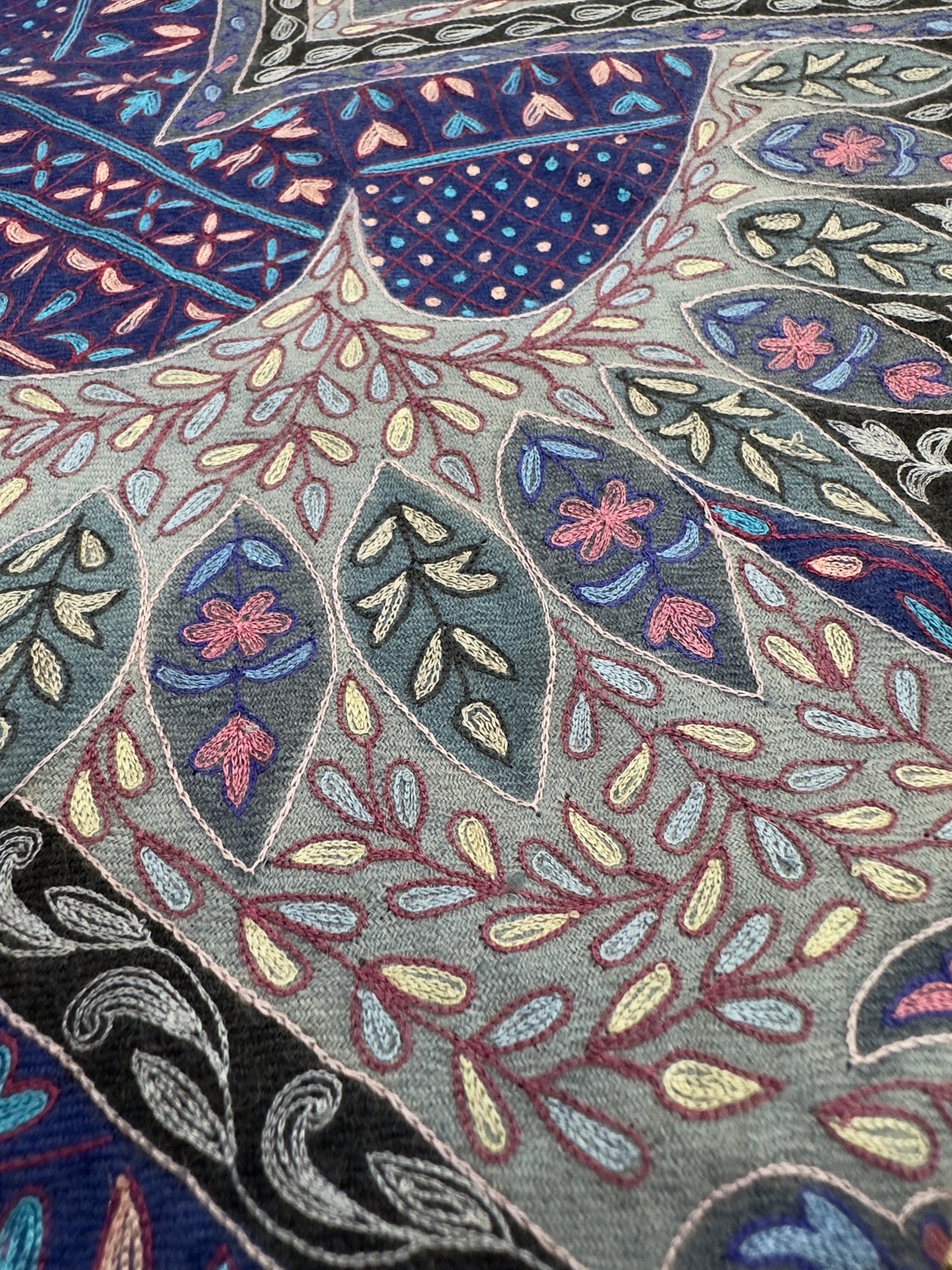 Silver Kalamkari Pashmina Shawl ArtAsiaHandicrafts