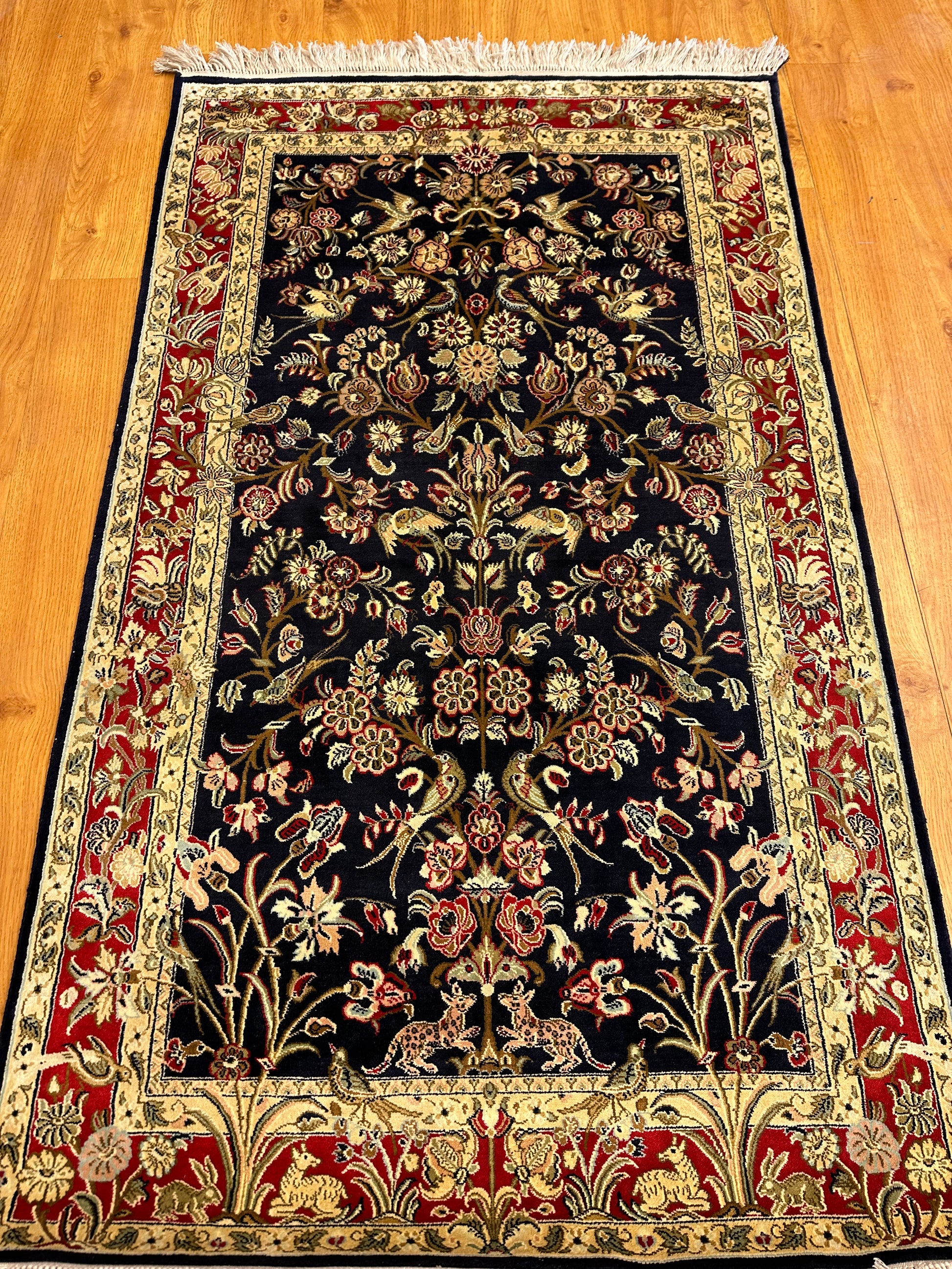 2.5x4 Ft Tree Of Life Silk Carpet ArtAsiaHandicrafts
