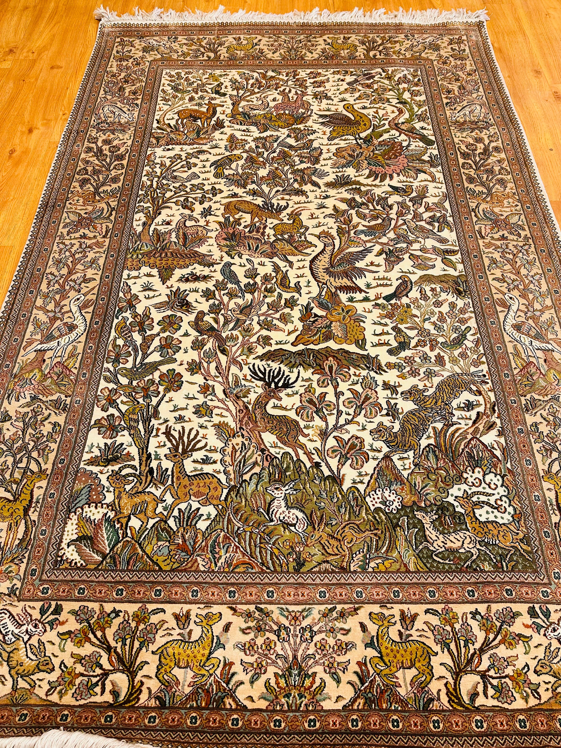 6x4 Ft Tree Of Life Silk Carpet ArtAsiaHandicrafts