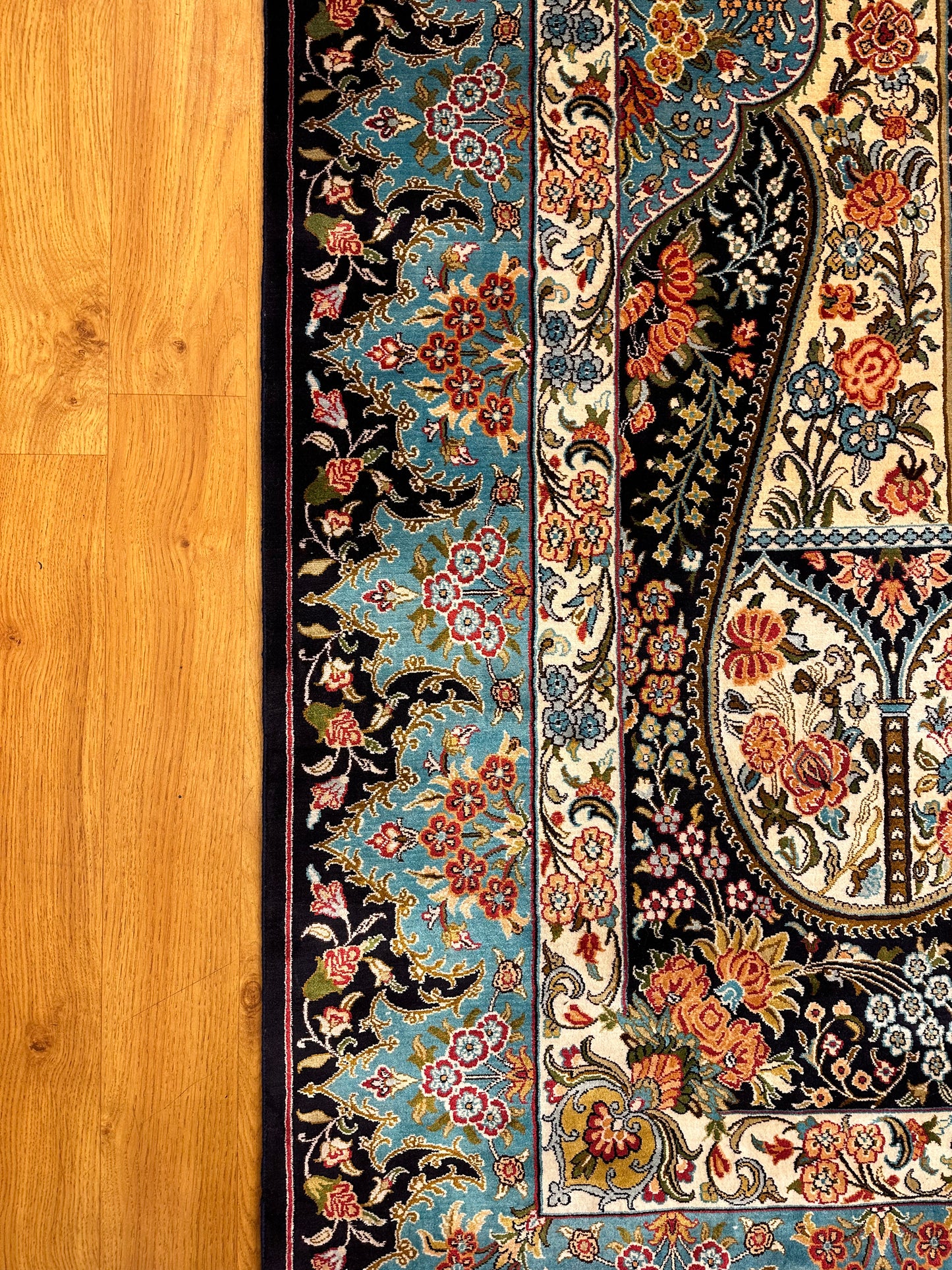 7x5 FT Multicolour Silk Carpet ArtAsiaHandicrafts