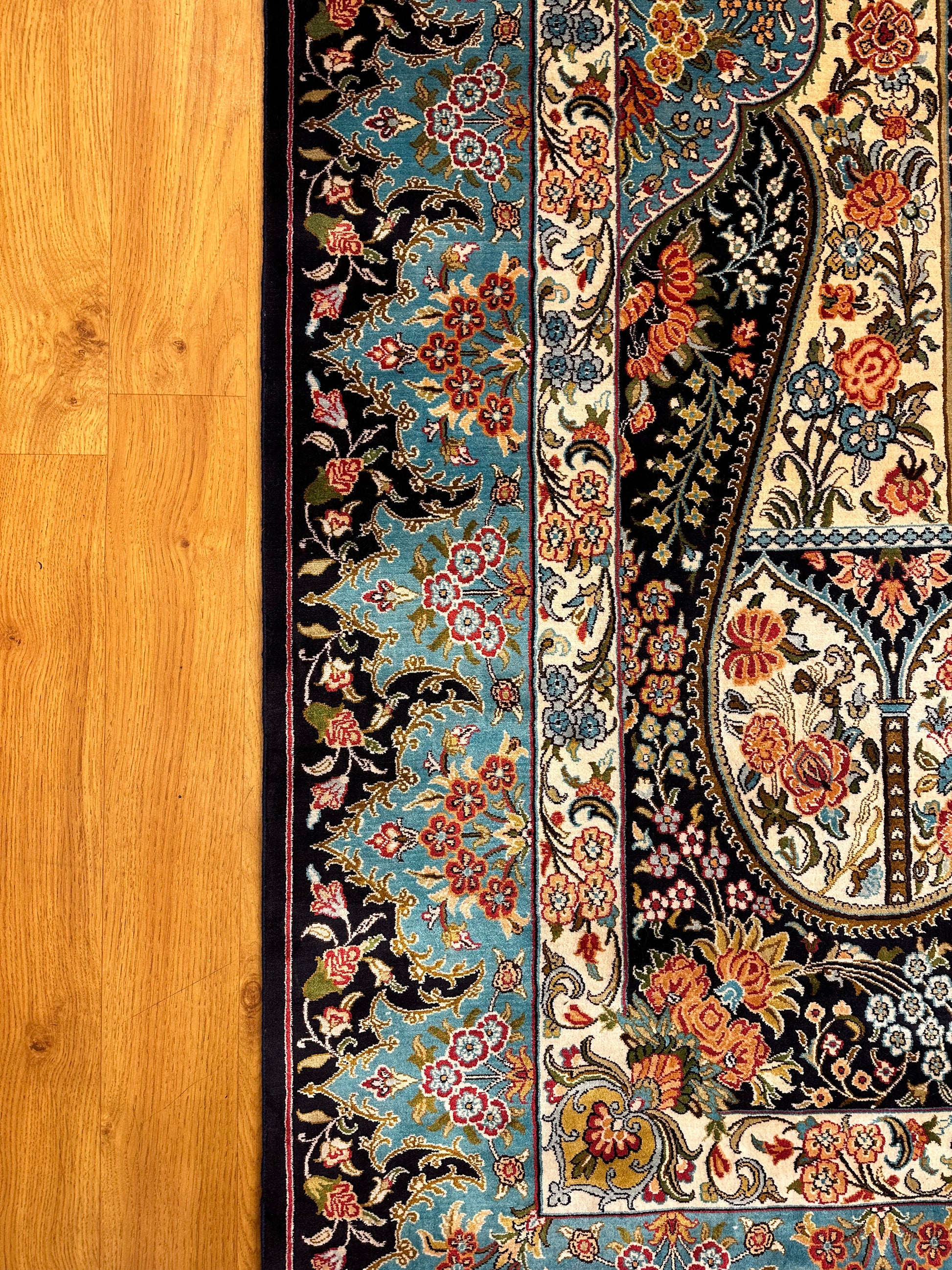 7x5 FT Multicolour Silk Carpet ArtAsiaHandicrafts
