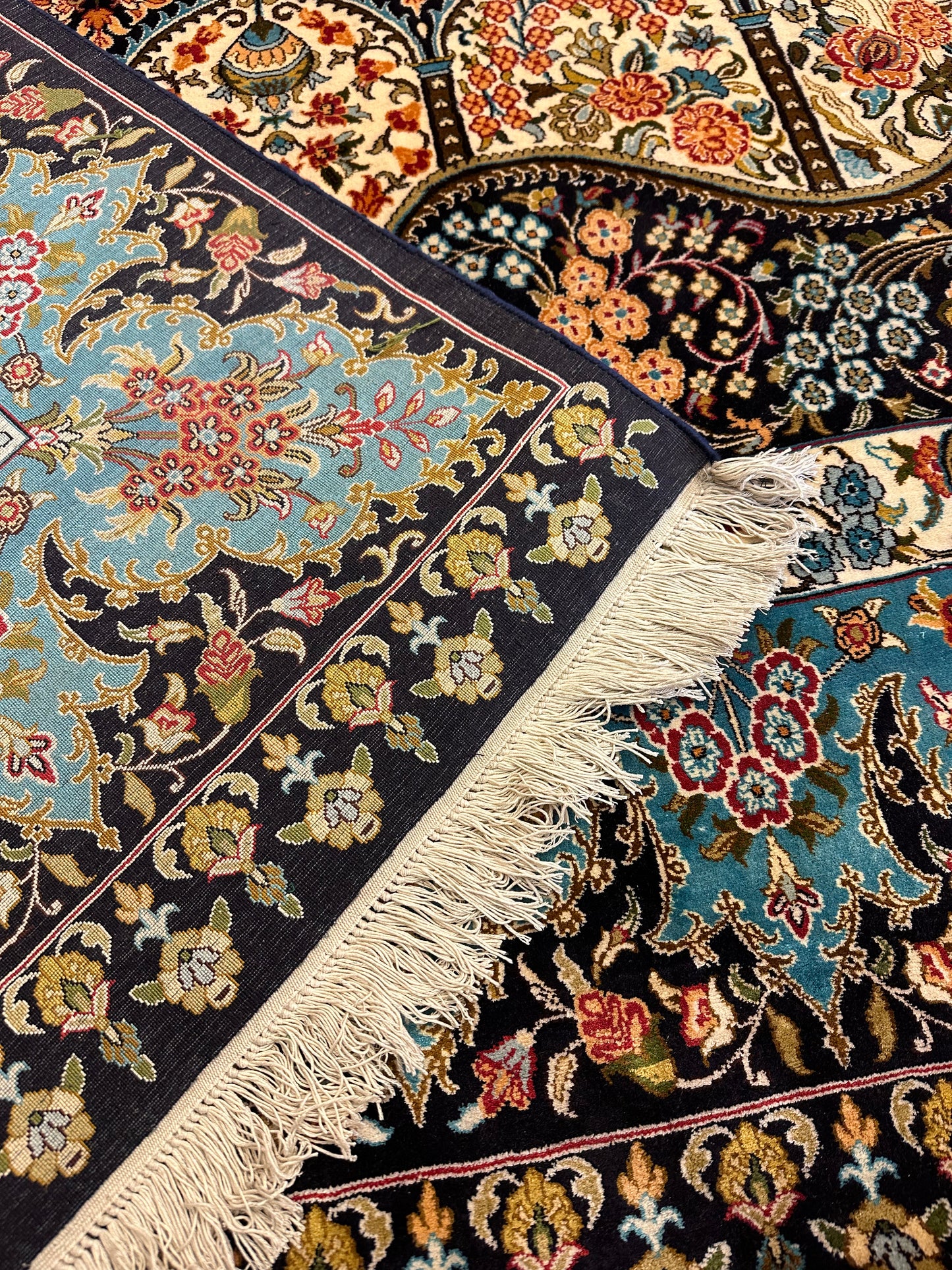 7x5 FT Multicolour Silk Carpet ArtAsiaHandicrafts