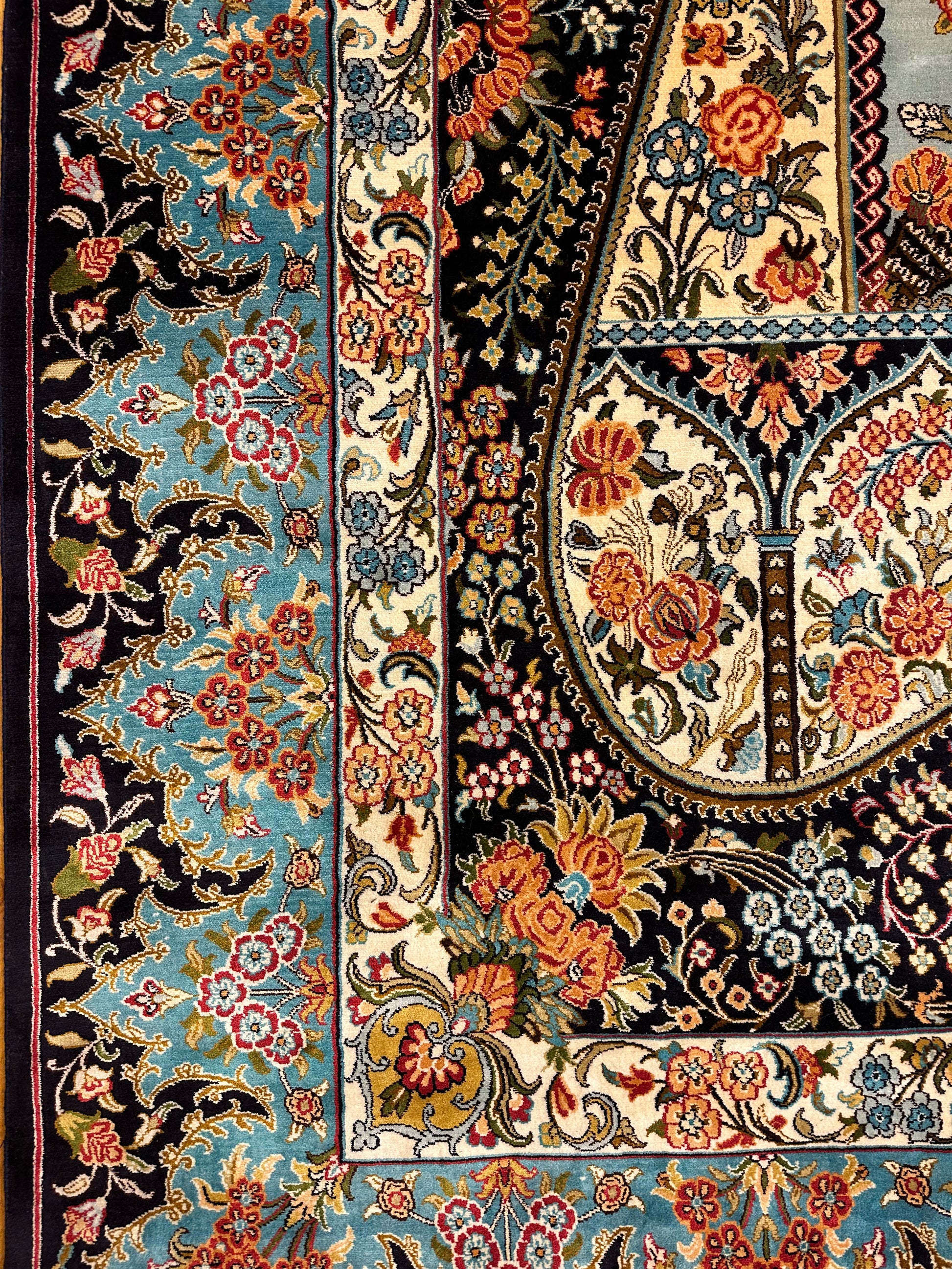 7x5 FT Multicolour Silk Carpet ArtAsiaHandicrafts