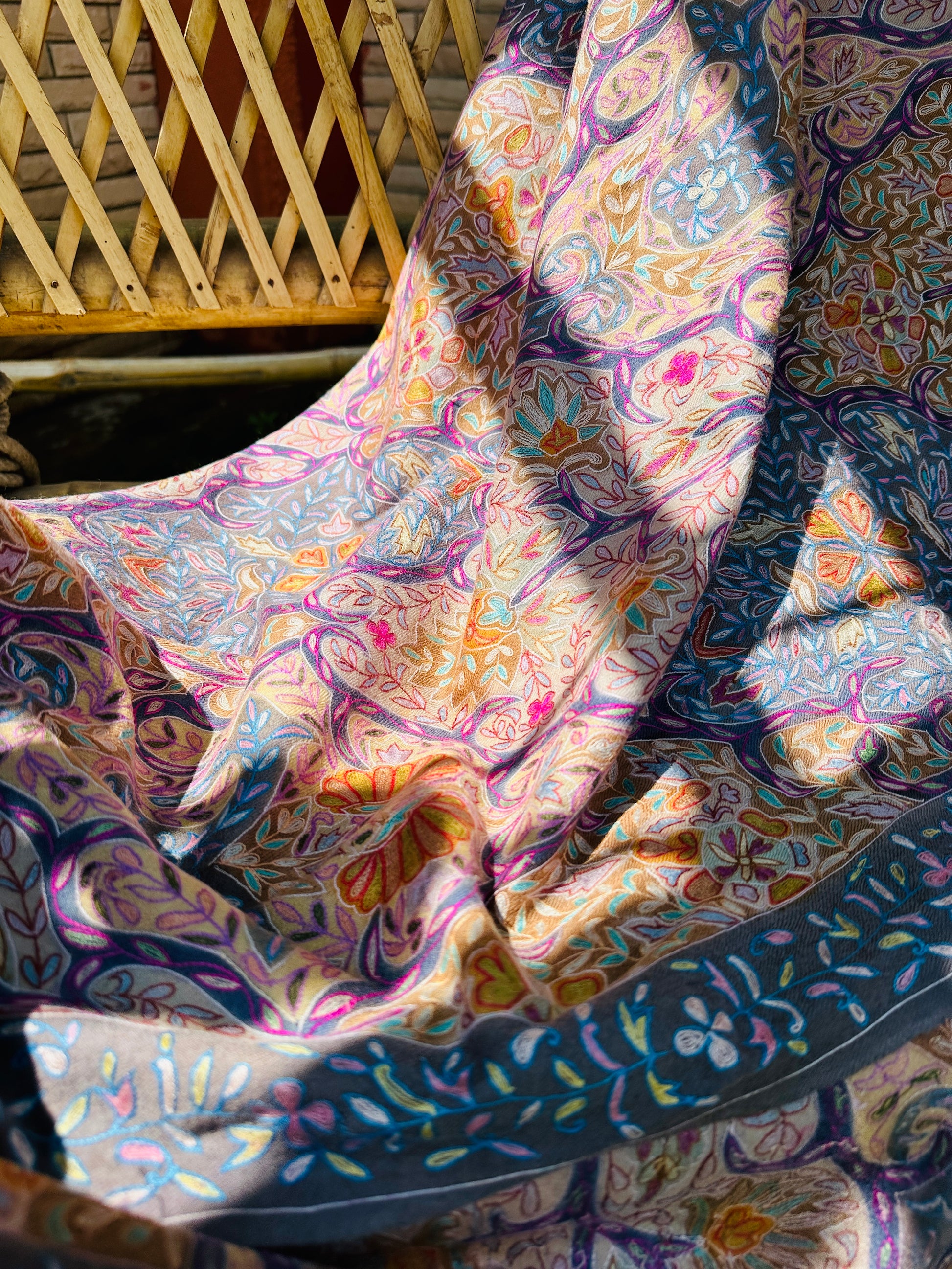 Colourful Kalamkari Pashmina Shawl ArtAsiaHandicrafts
