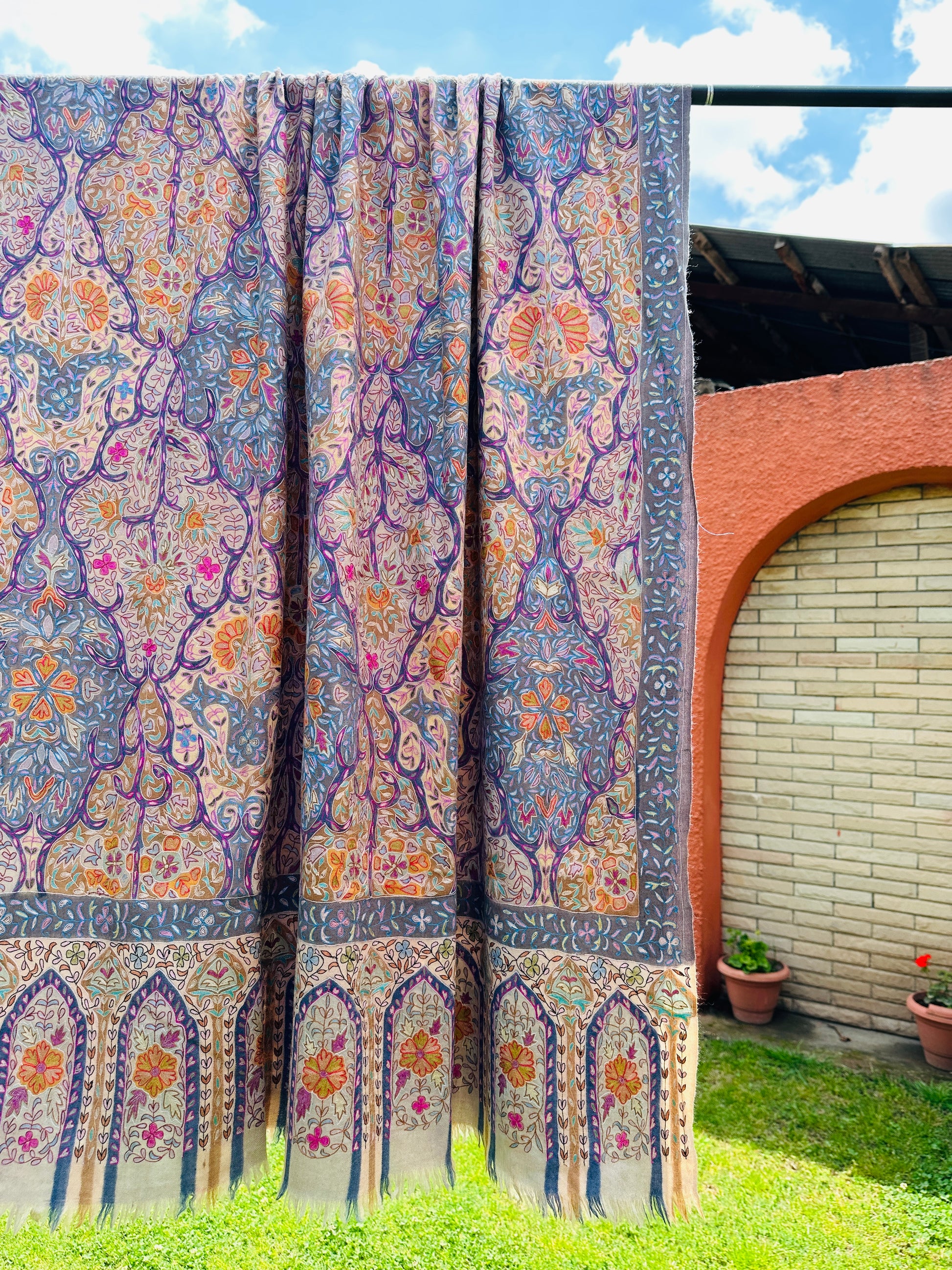 Colourful Kalamkari Pashmina Shawl ArtAsiaHandicrafts
