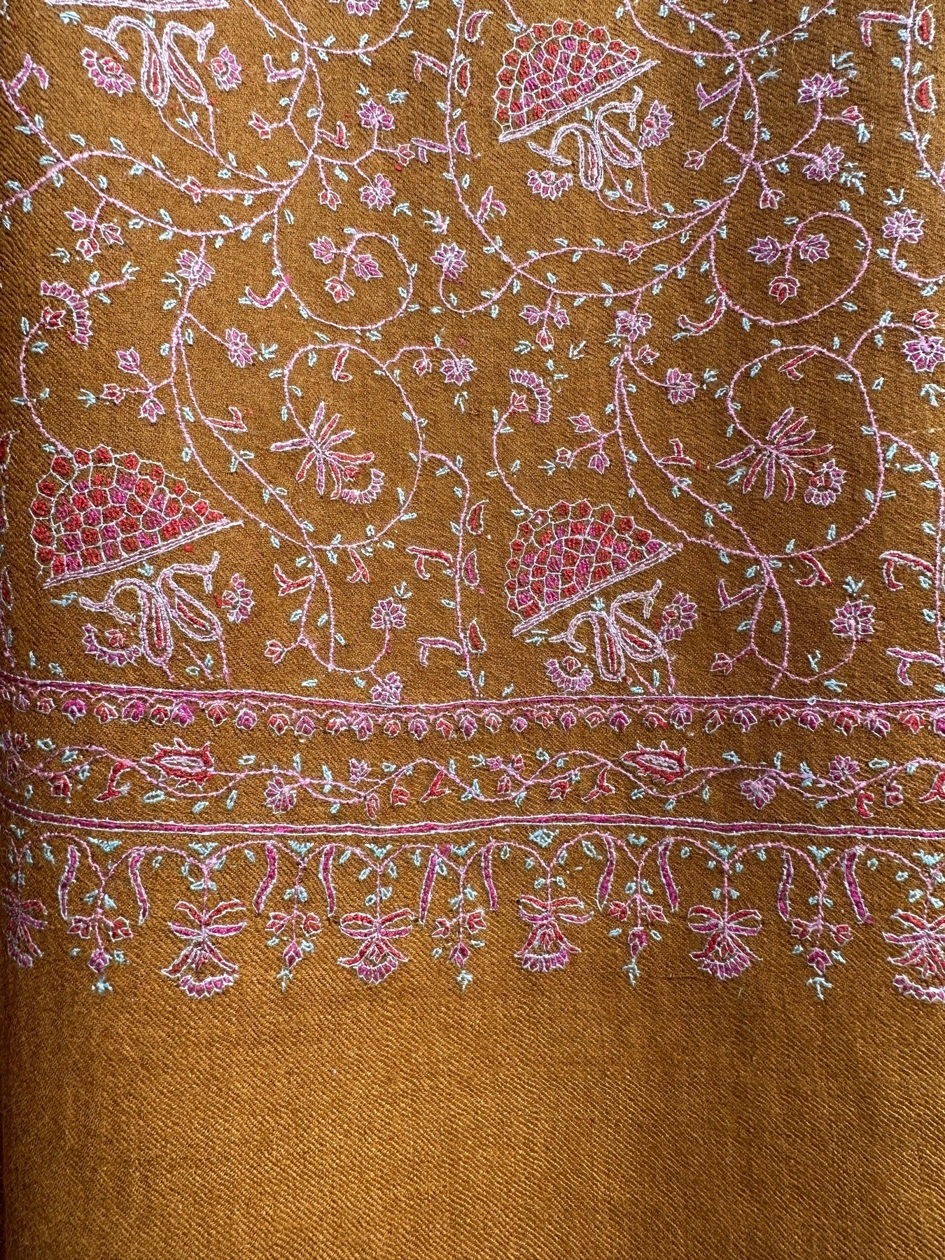 Golden Yellow Sozni Pashmina Shawl ArtAsiaHandicrafts