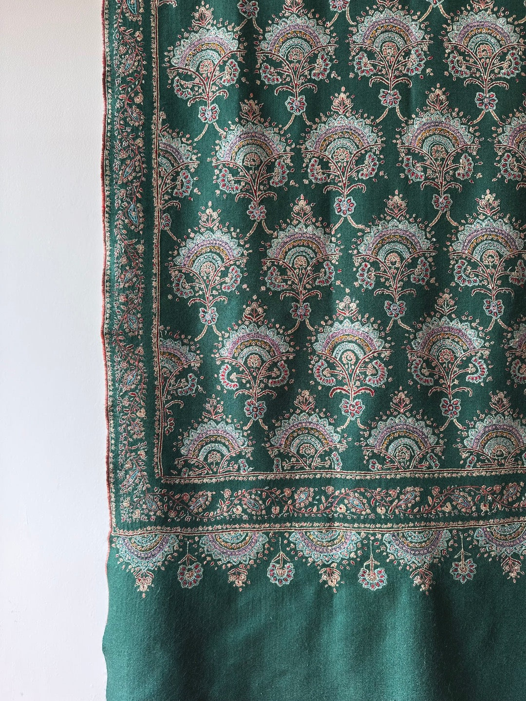 Green Bootedar Pashmina Shawl ArtAsiaHandicrafts