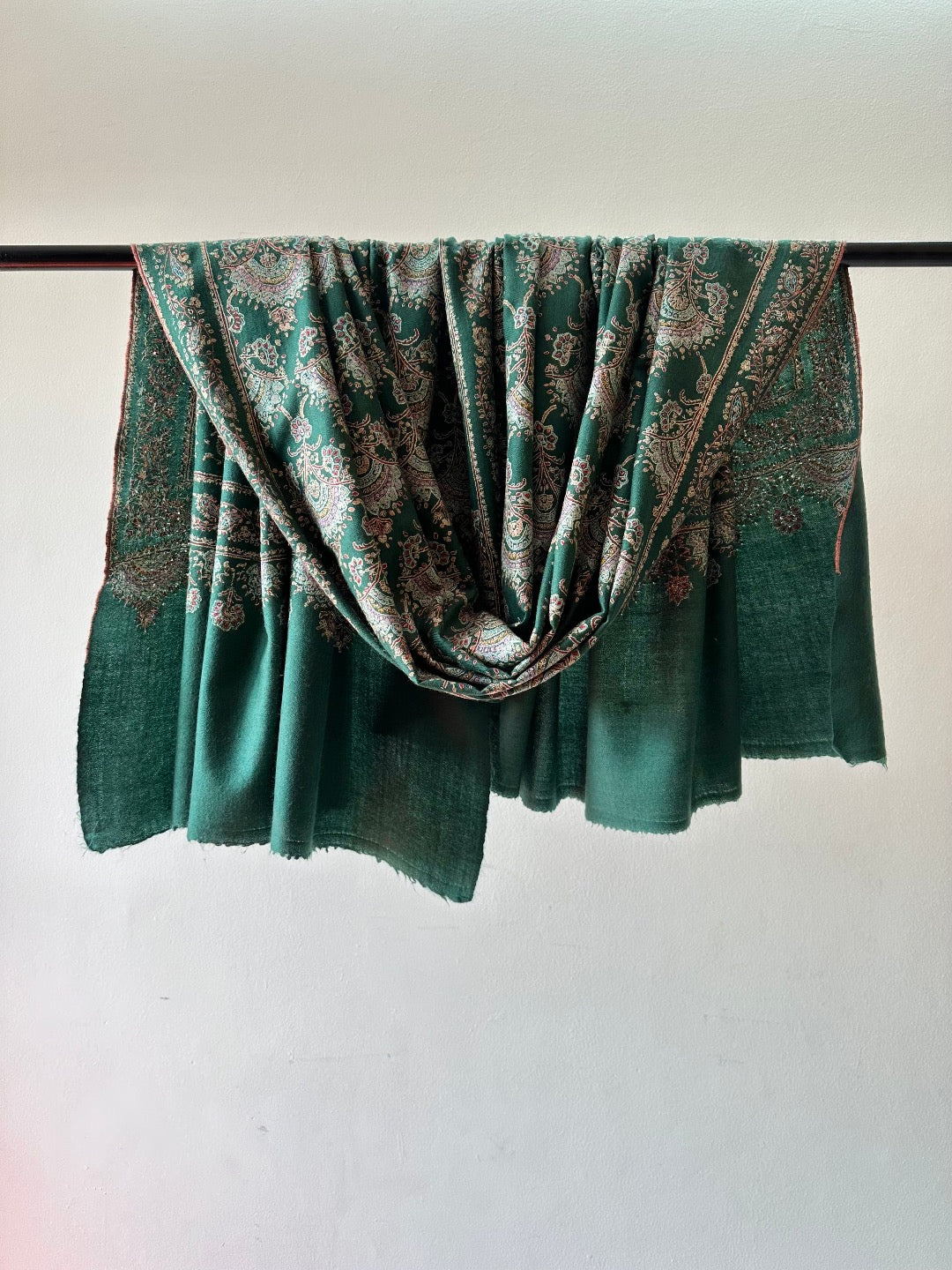 Green Bootedar Pashmina Shawl ArtAsiaHandicrafts