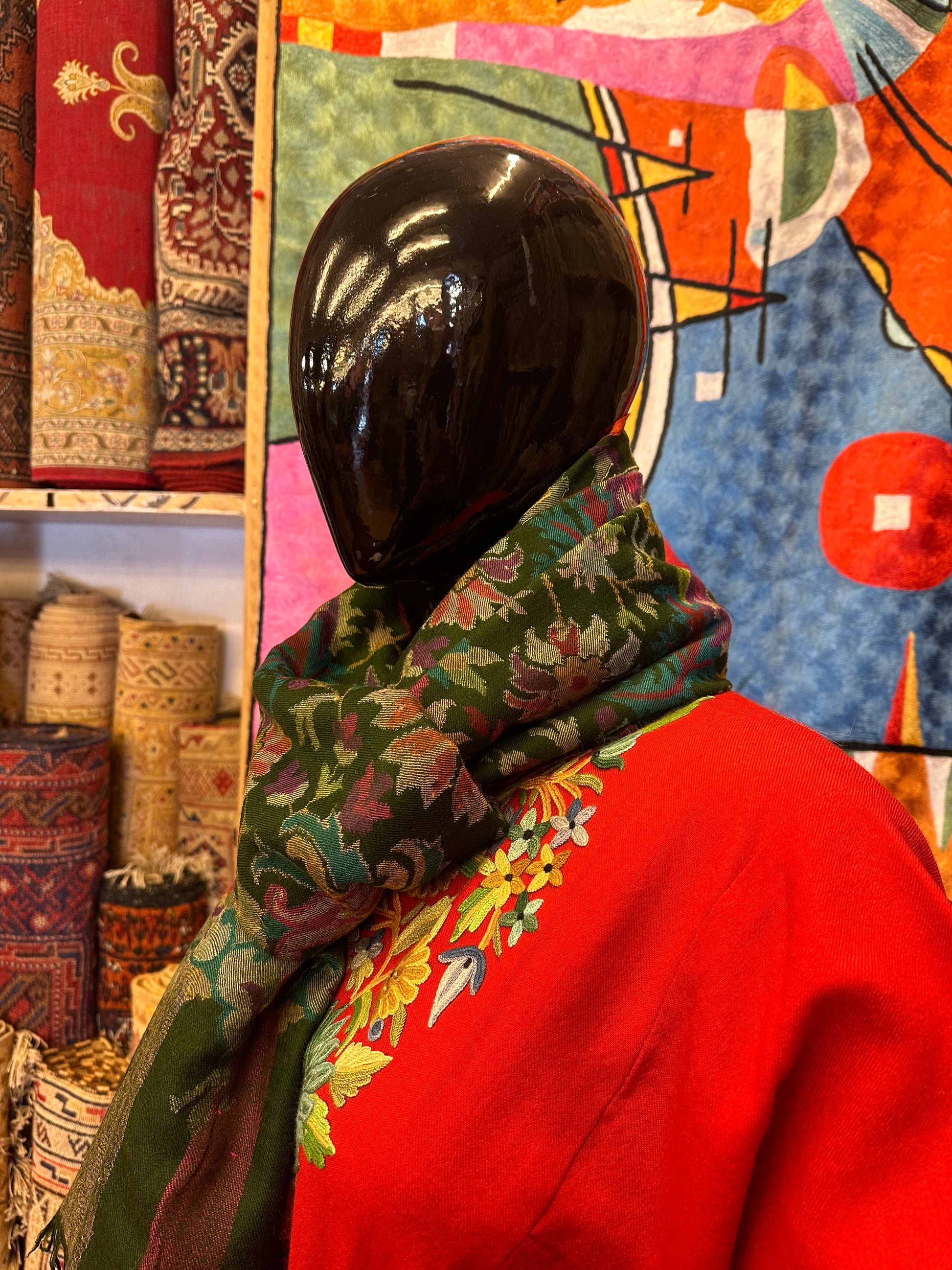 Green Kani Pashmina Shawl ArtAsiaHandicrafts