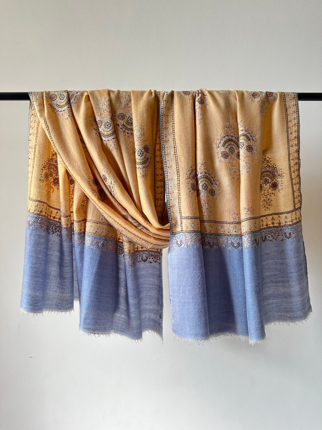 Tan Bootedar Sozni Pashmina Shawl ArtAsiaHandicrafts