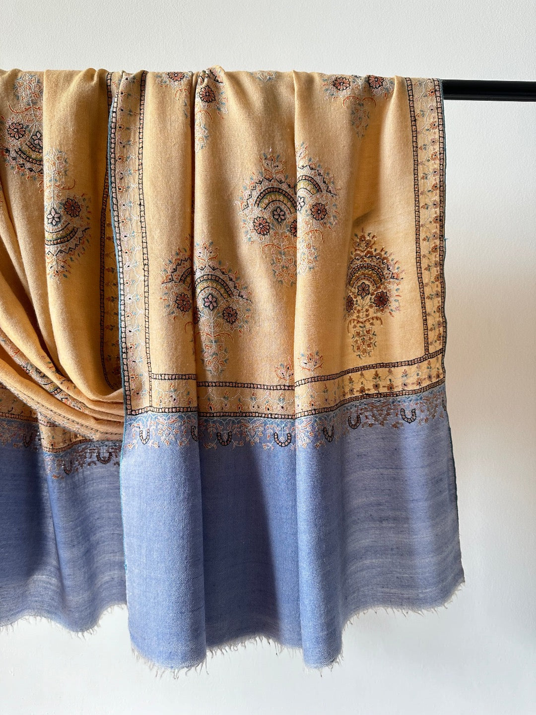 Tan Bootedar Sozni Pashmina Shawl ArtAsiaHandicrafts